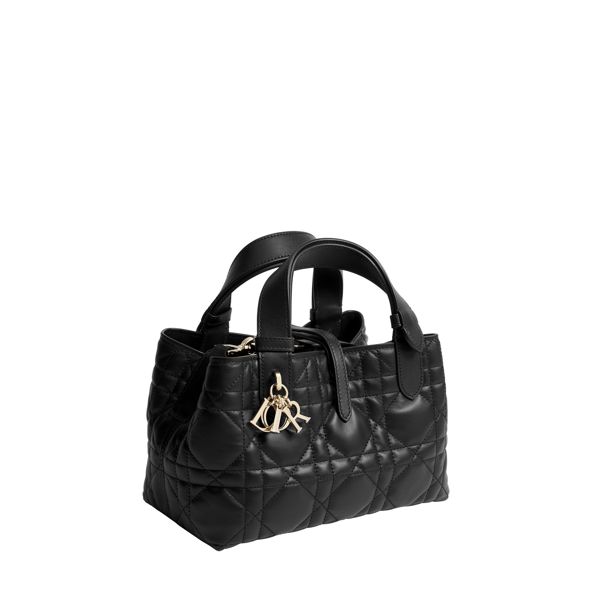  黑色牛皮革超大藤格纹