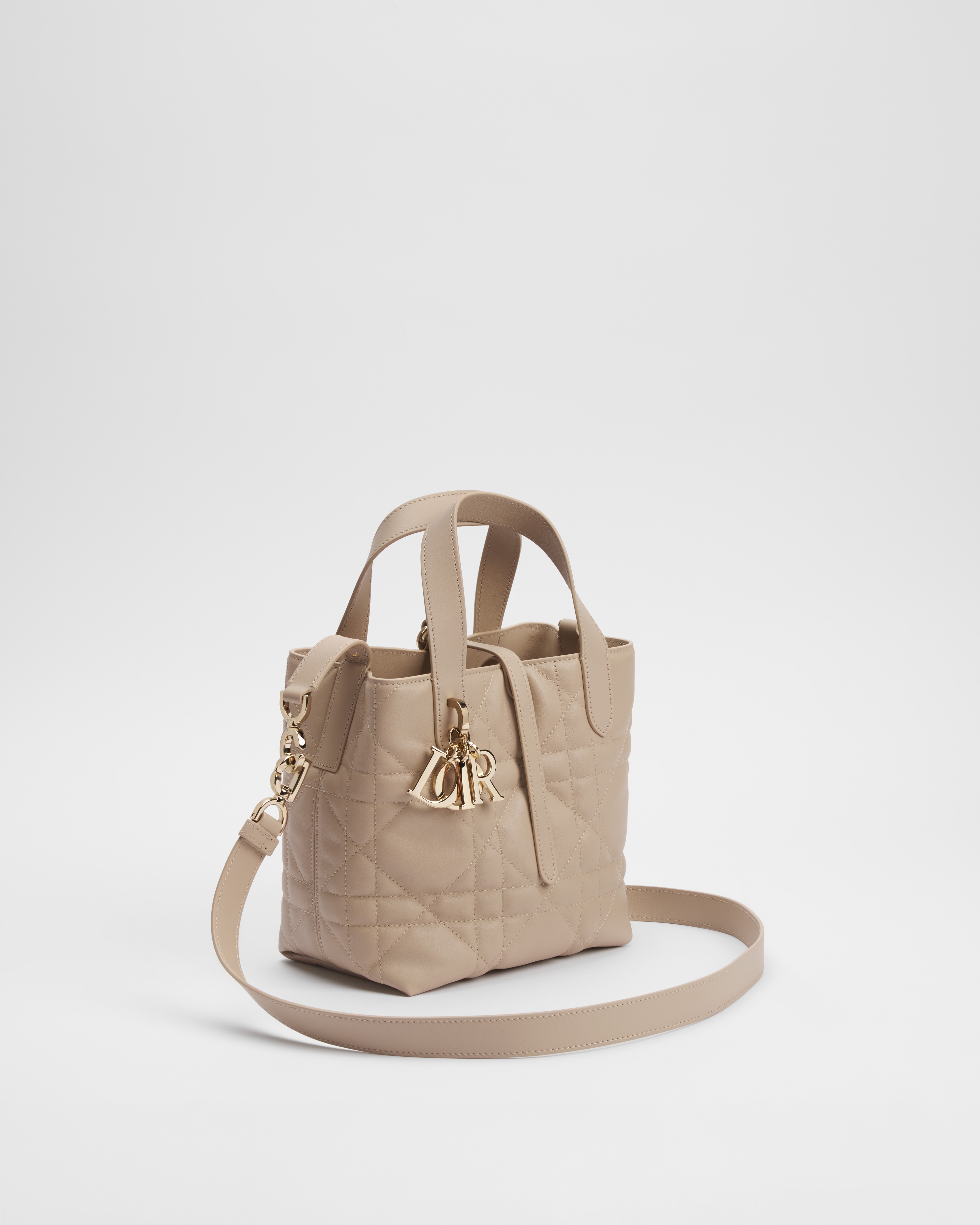 小号 Dior Toujours 竖版手袋 胭脂米色牛皮革超大藤格纹 E03