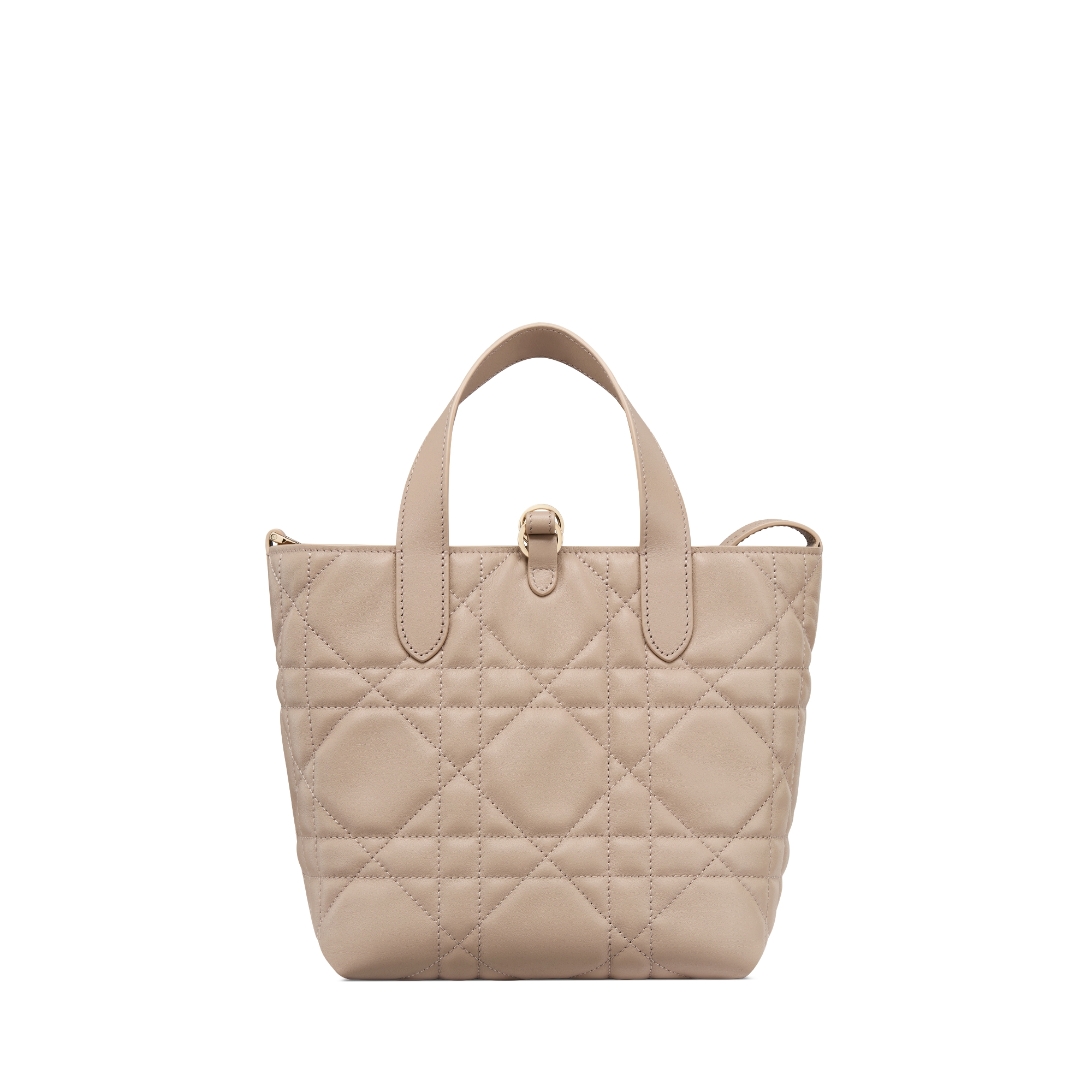 小号 Dior Toujours 竖版手袋 沙漠灰褐色牛皮革超大藤格纹 E08