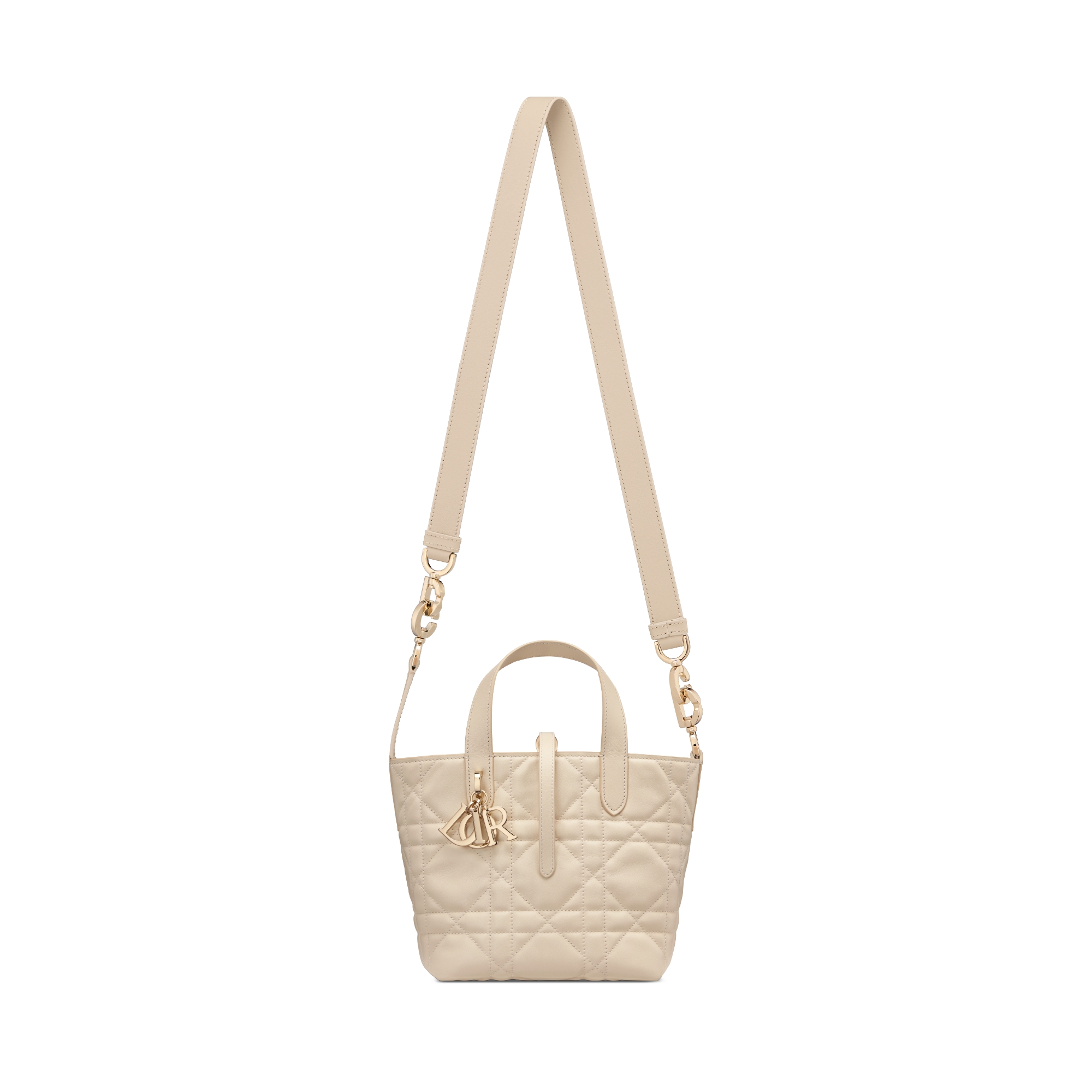 小号 Dior Toujours 竖版手袋 浅象牙色牛皮革超大藤格纹 E07