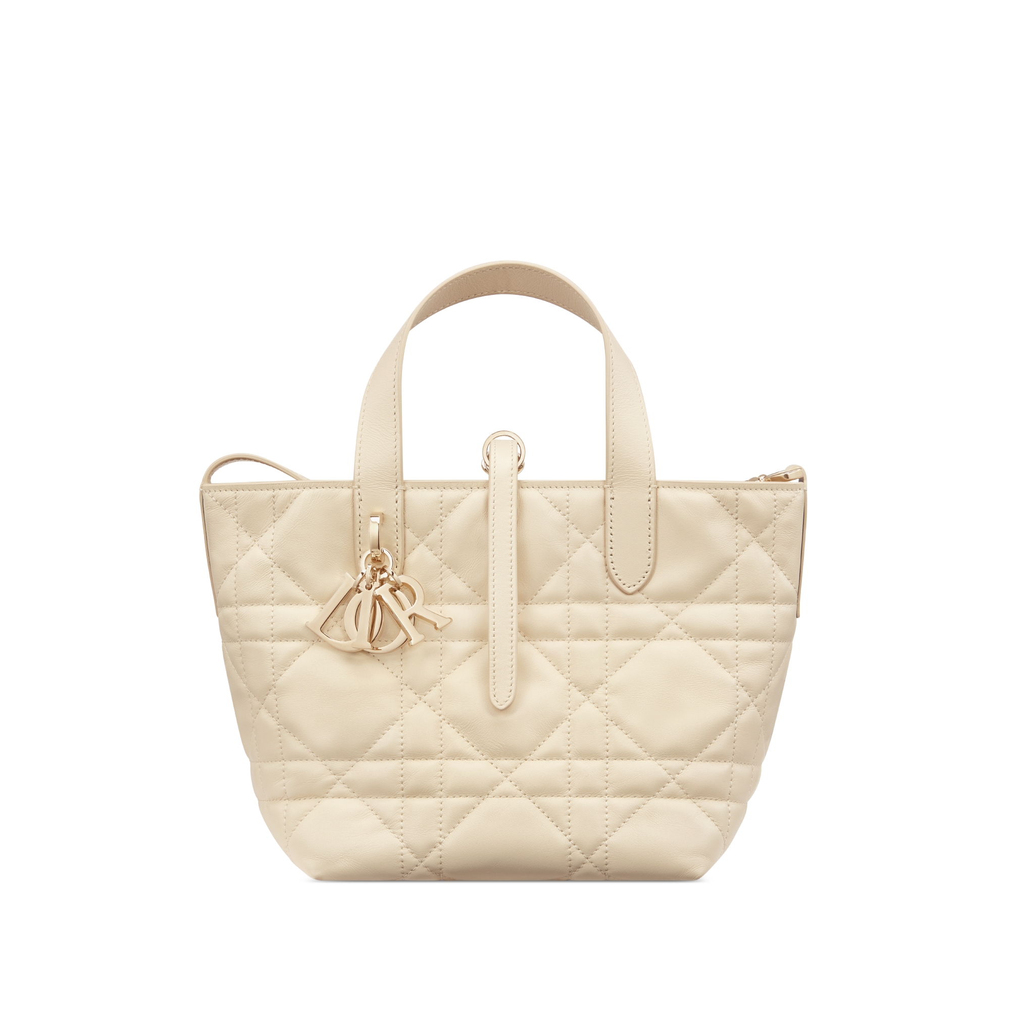 小号 Dior Toujours 竖版手袋 浅米色牛皮革超大藤格纹 E01