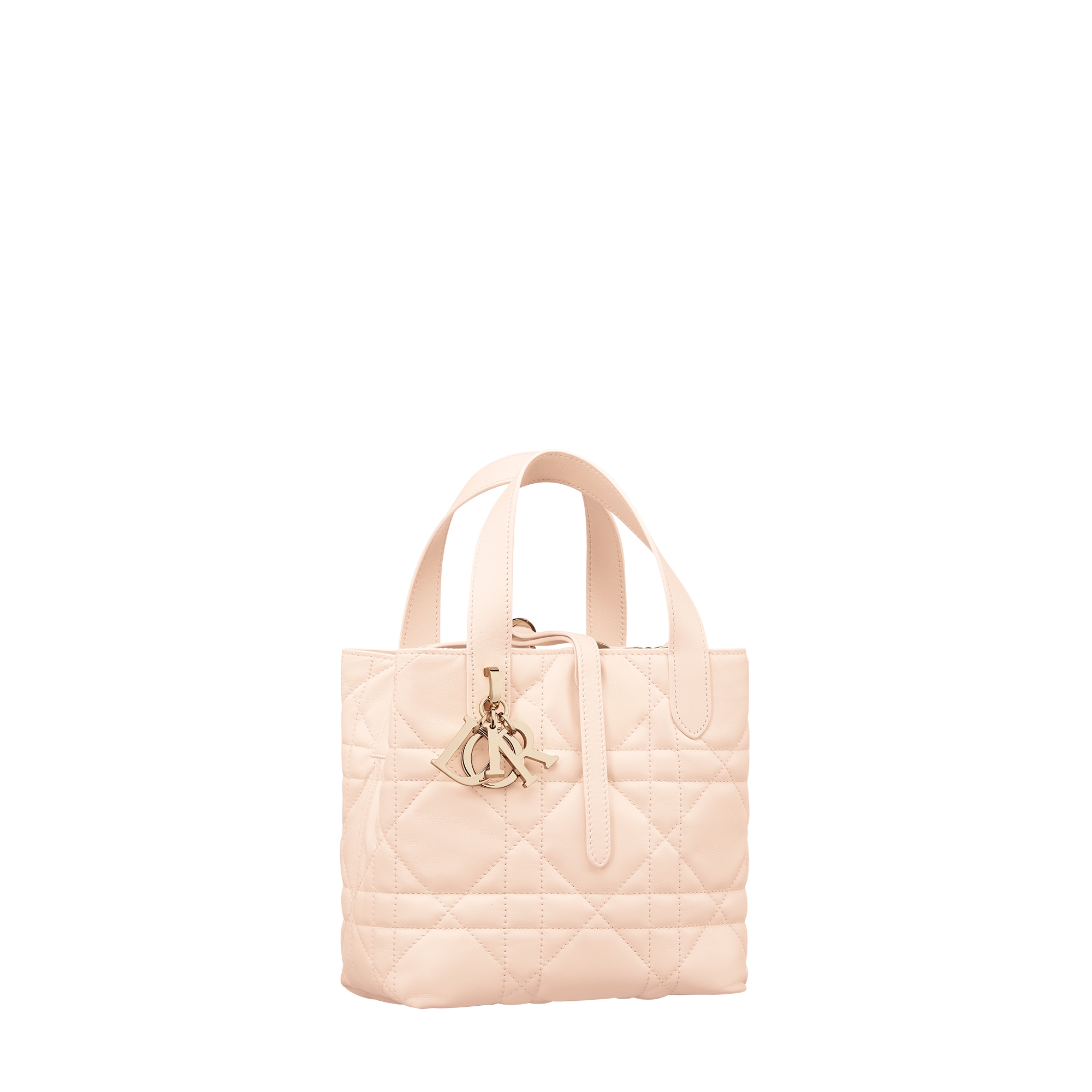  沙石粉色牛皮革超大藤格纹