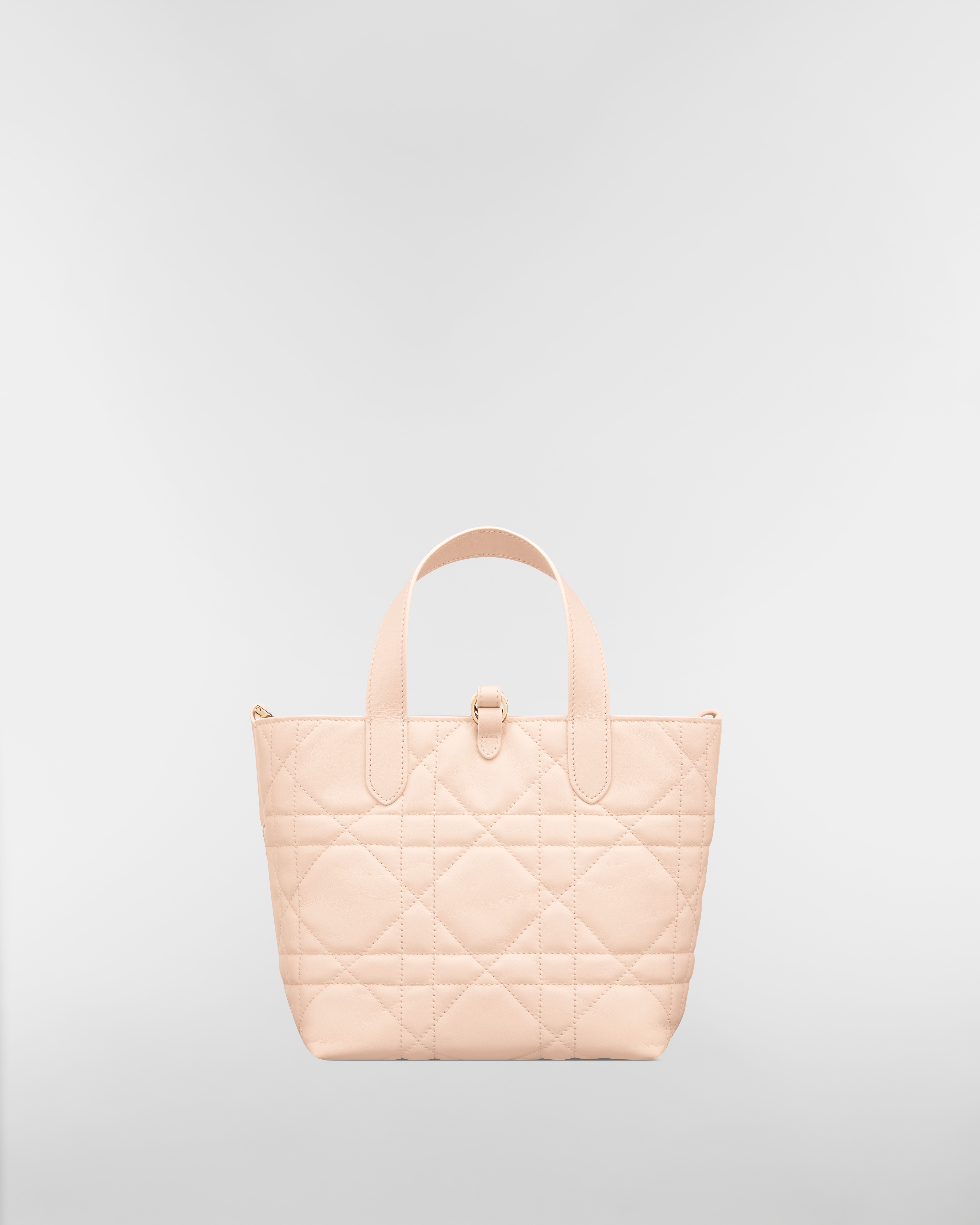 小号 Dior Toujours 竖版手袋 沙石粉色牛皮革超大藤格纹 E08