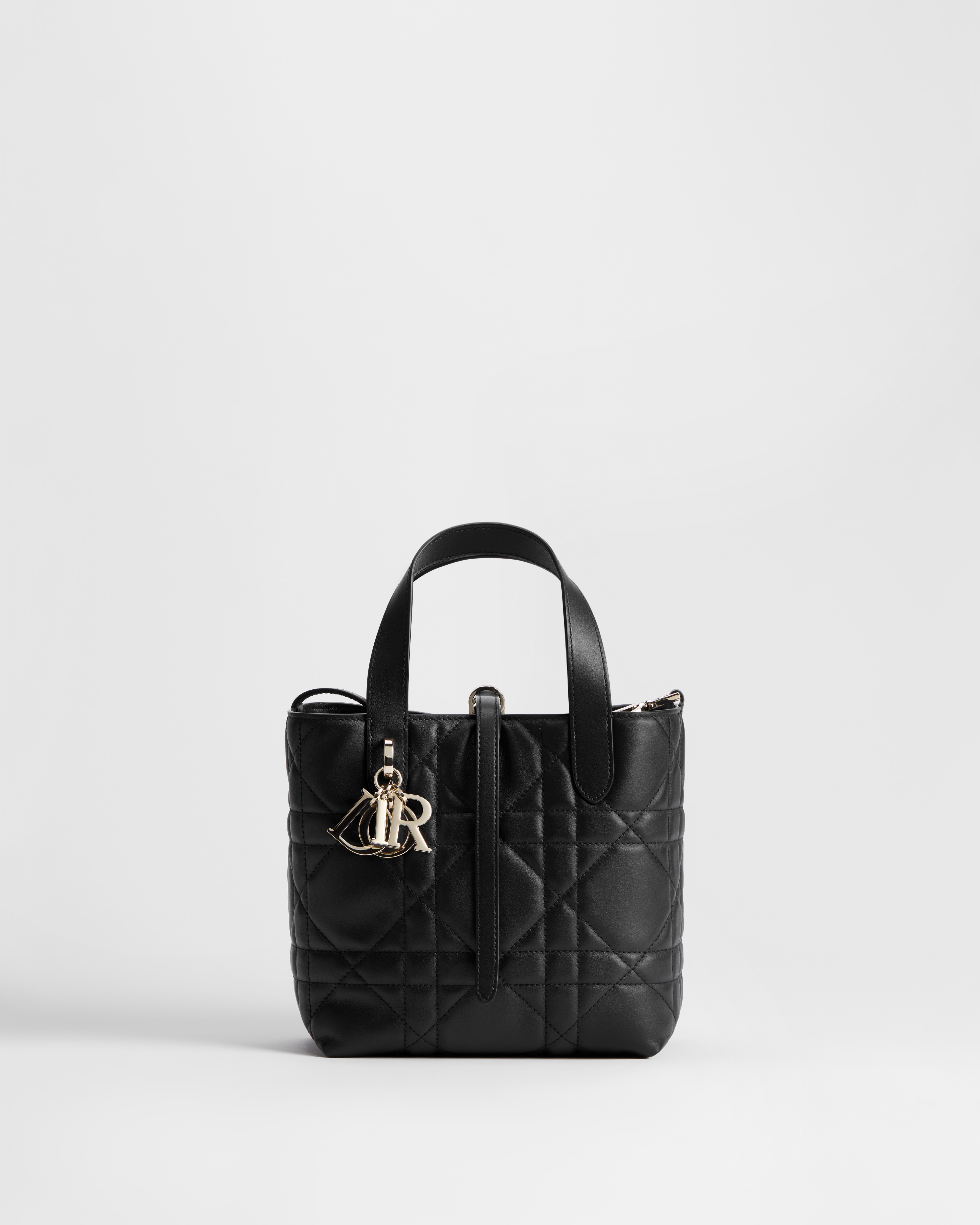 小号 Dior Toujours 竖版手袋 黑色牛皮革超大藤格纹 E01