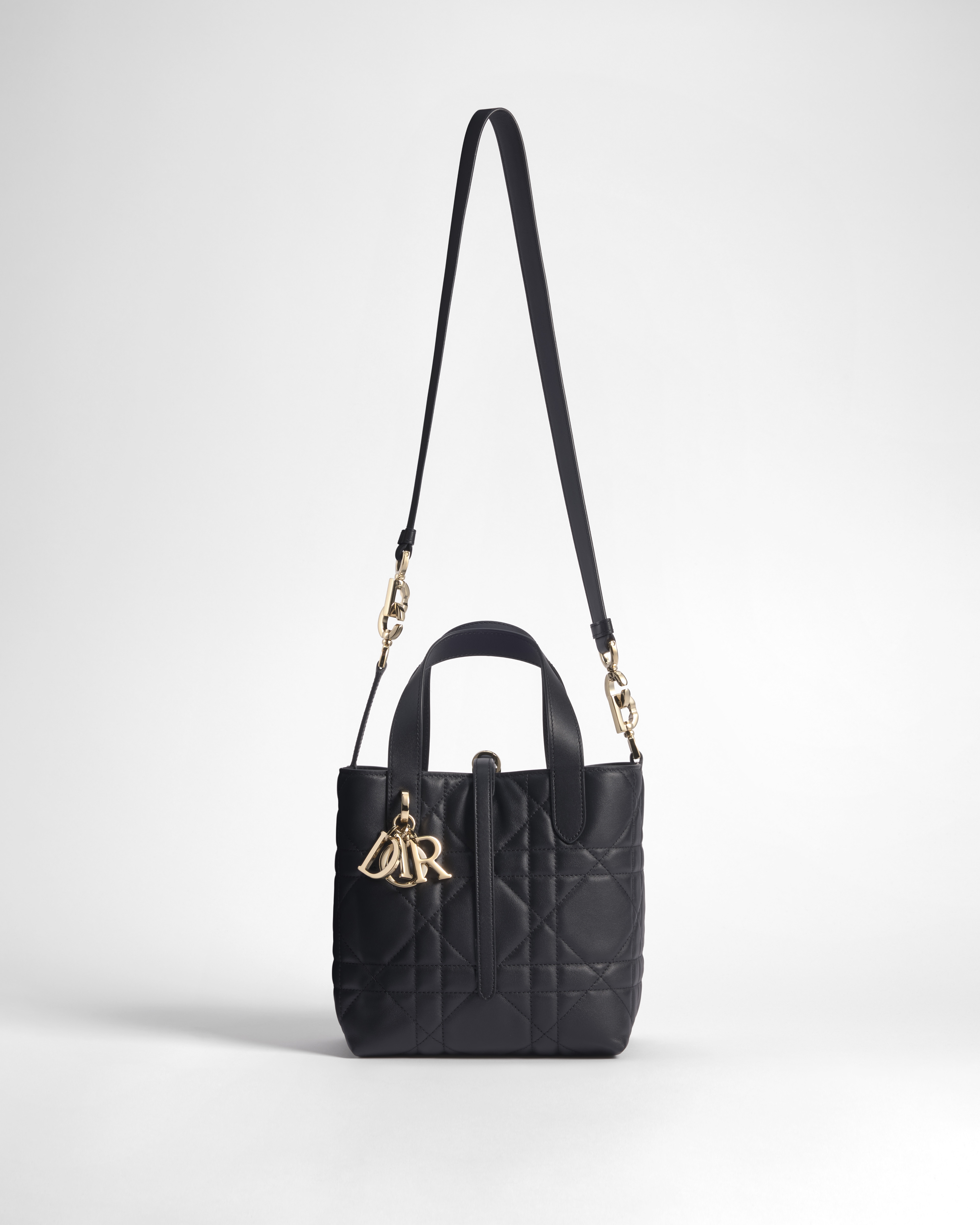 小号 Dior Toujours 竖版手袋 黑色牛皮革超大藤格纹 E07