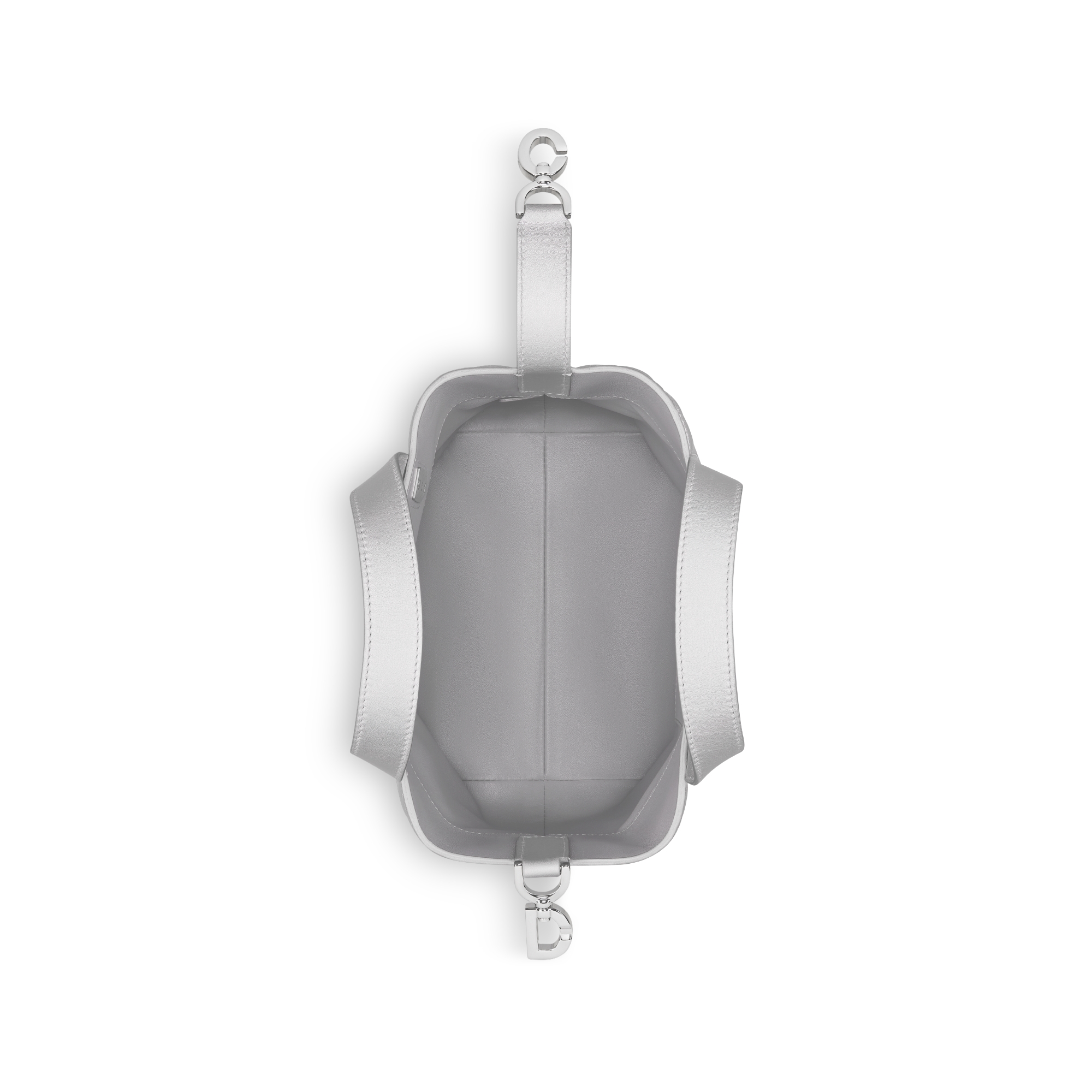 小号 Dior Toujours 竖版手袋 银色调彩虹色金属光泽牛皮革超大藤格纹 E06