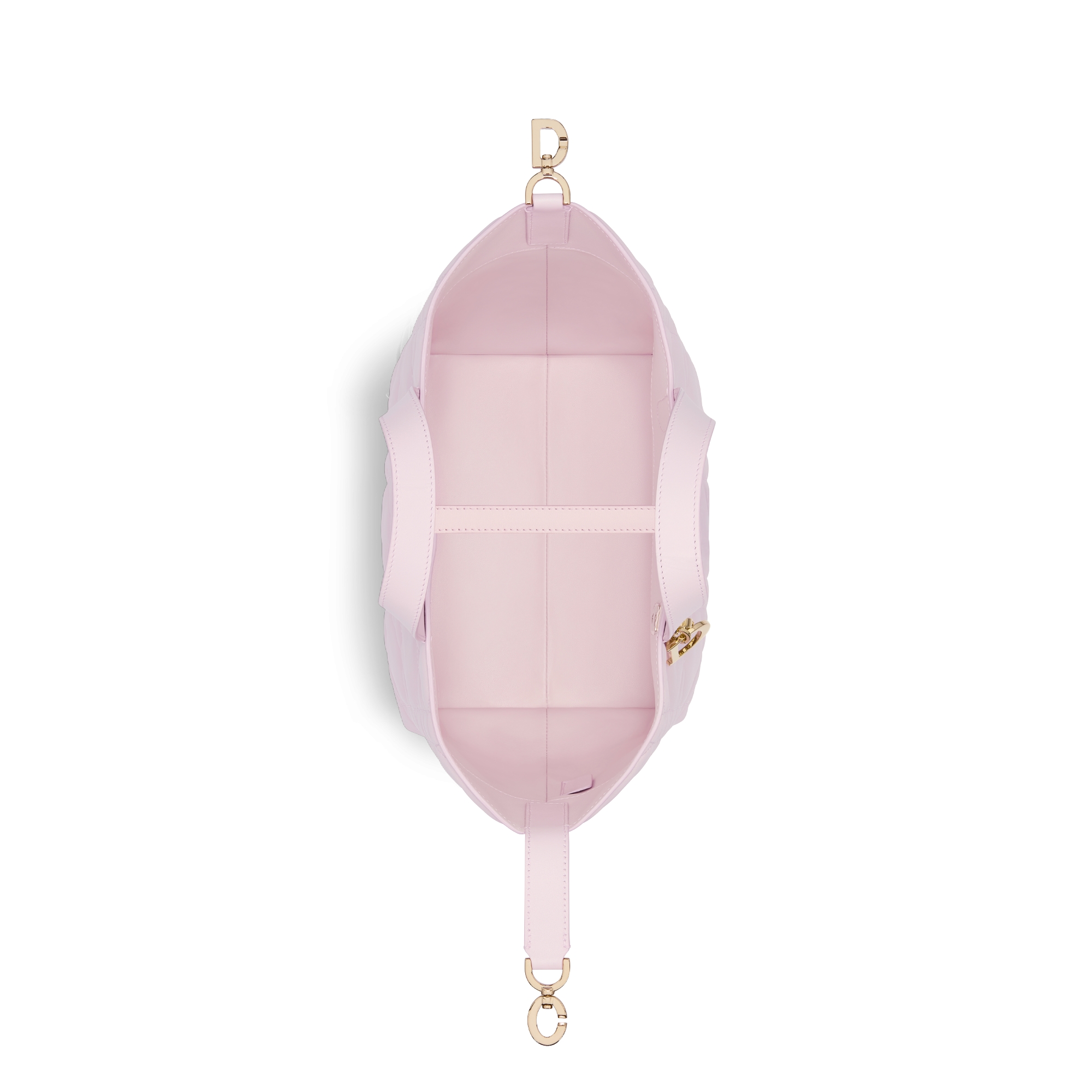 中号 Dior Toujours 竖版手袋 淡粉色牛皮革超大藤格纹 E06