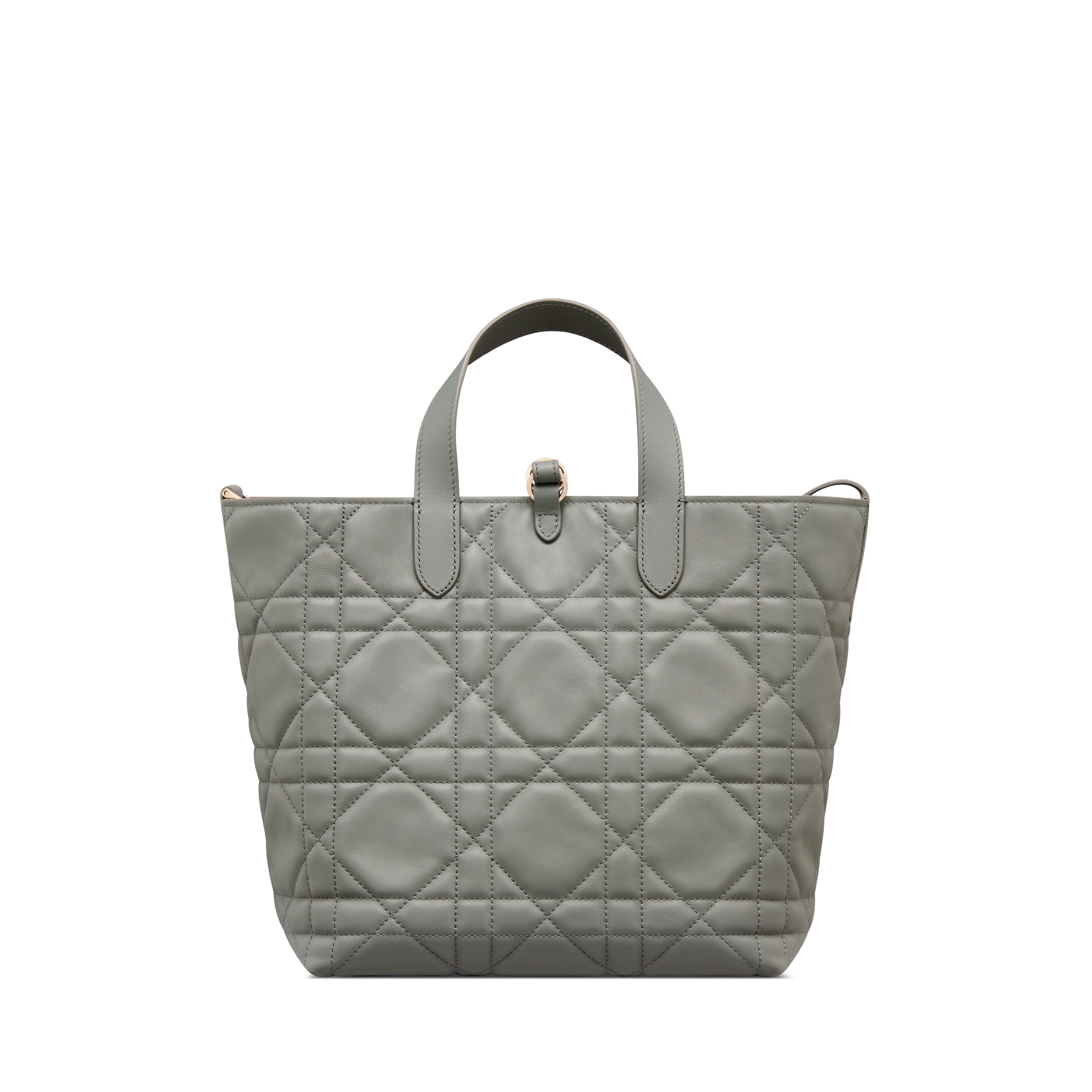 中号 Dior Toujours 竖版手袋 岩石灰色牛皮革超大藤格纹 E08