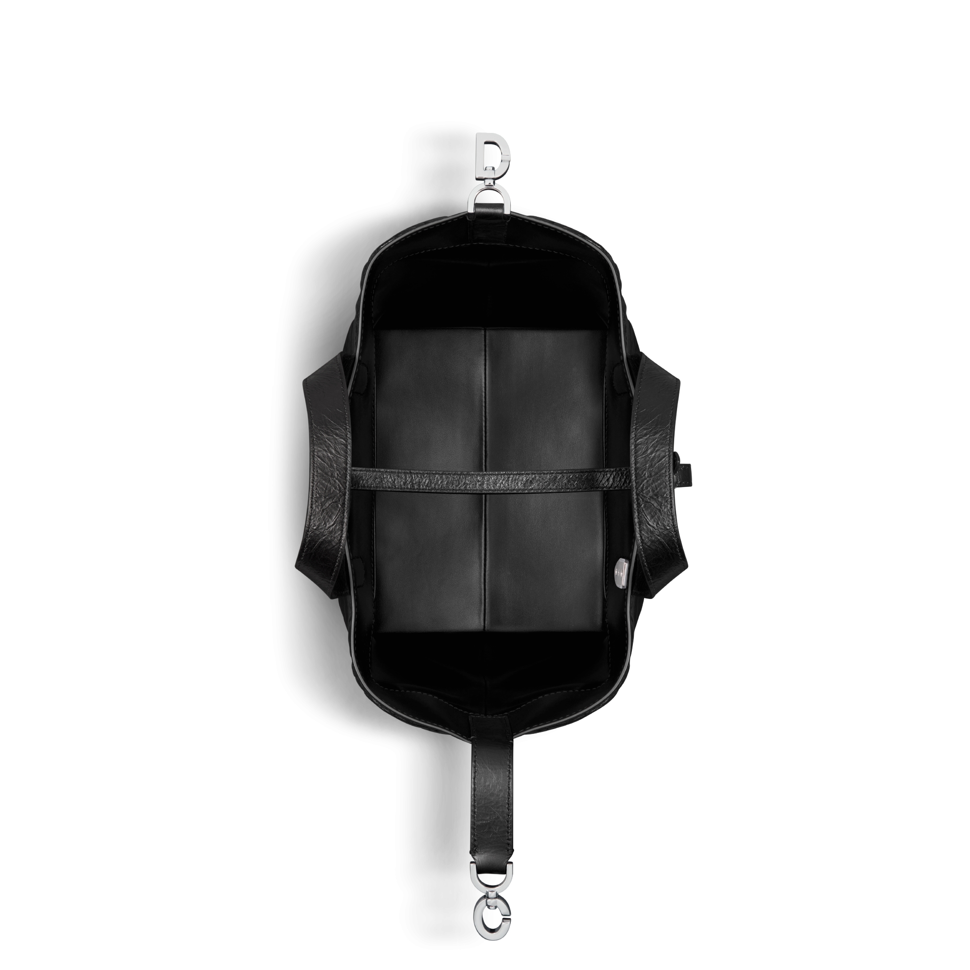 中号 Dior Toujours 竖版手袋 黑色褶皱牛皮革超大藤格纹 E06