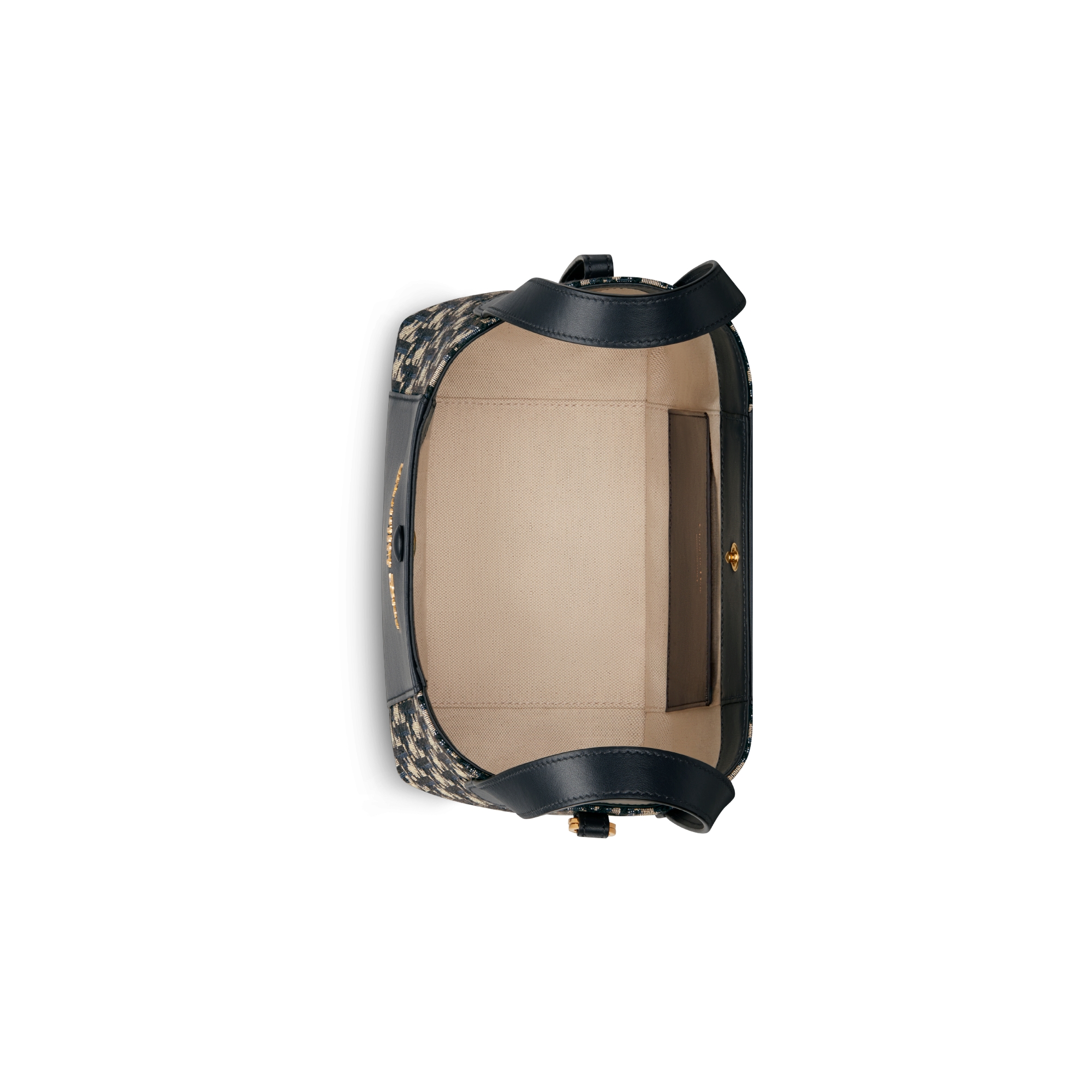 小号 Signature 水桶包 蓝色 Oblique 印花面料和光滑牛皮革 E06