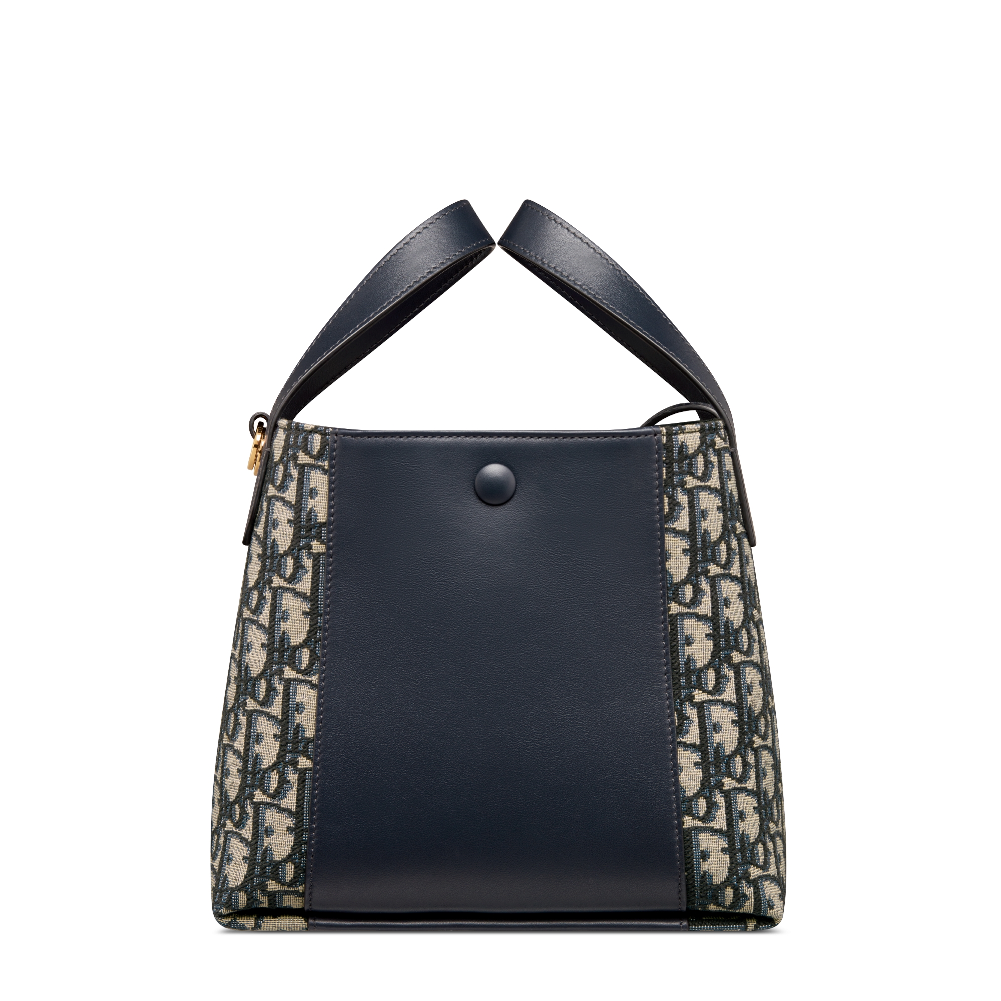 小号 Signature 水桶包 蓝色 Oblique 印花面料和光滑牛皮革 E08