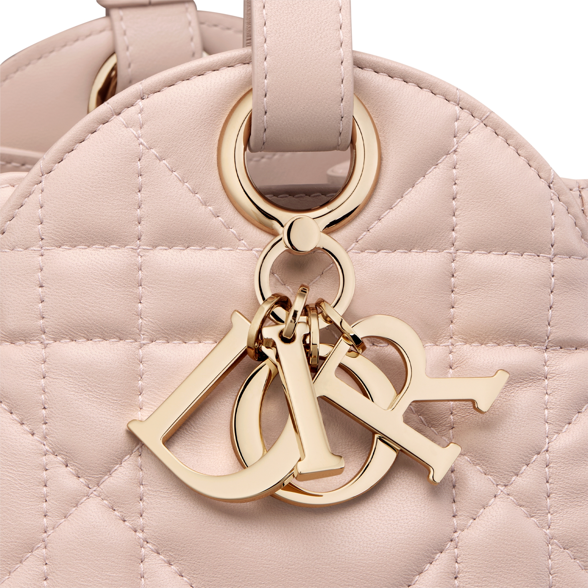 小号 D-Motion 手袋 胭脂粉色羊皮革超大藤格纹 E09