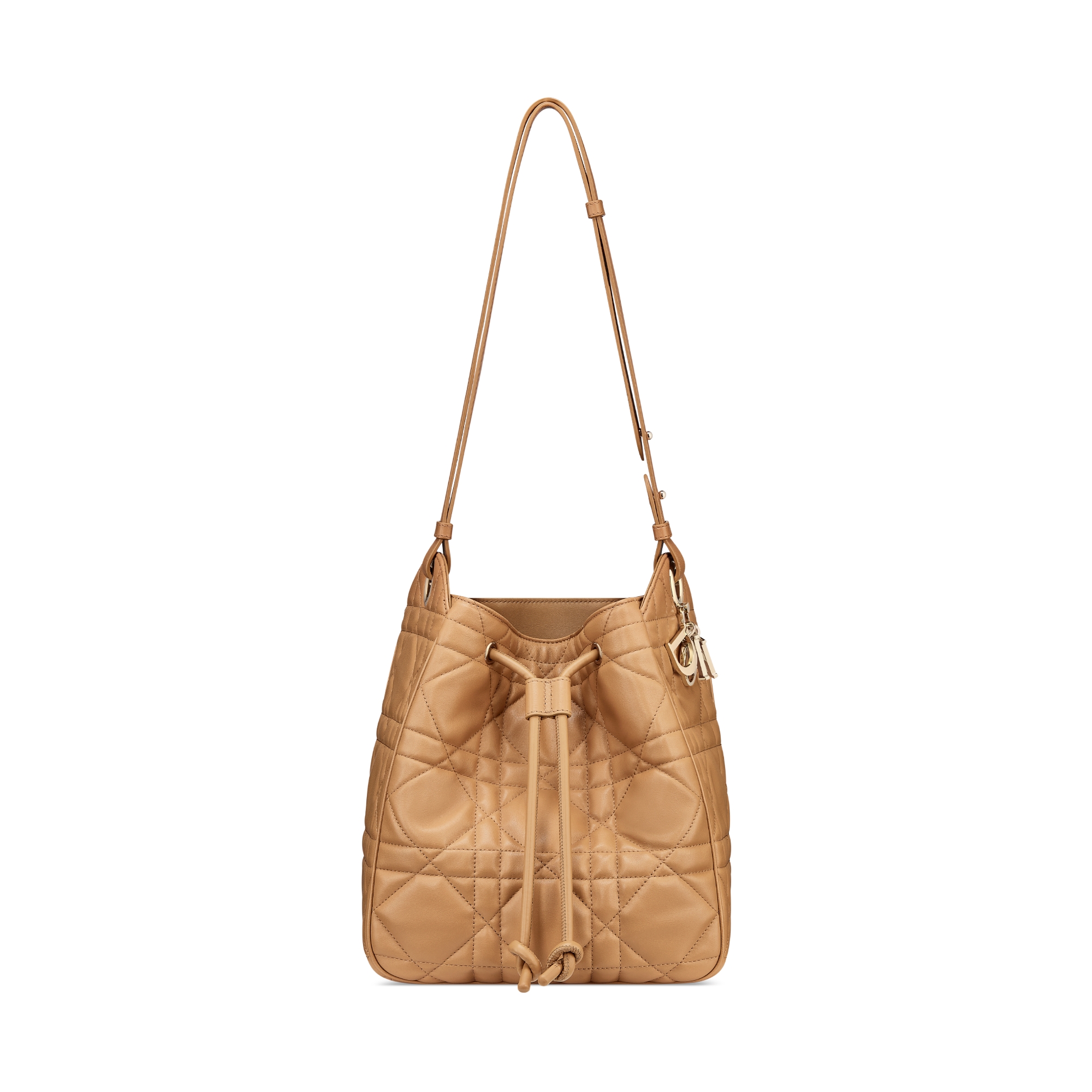 中号 D-Motion 手袋 浅金色调羊皮革超大藤格纹 E01