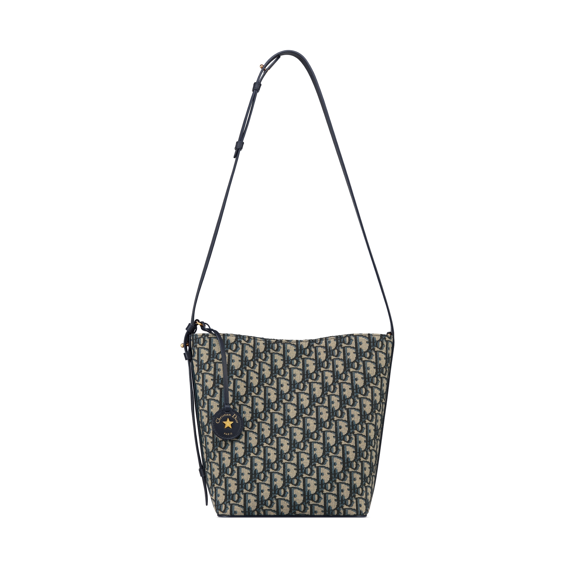 小号 Diorstar 水桶包 蓝色 Oblique 印花面料 E07