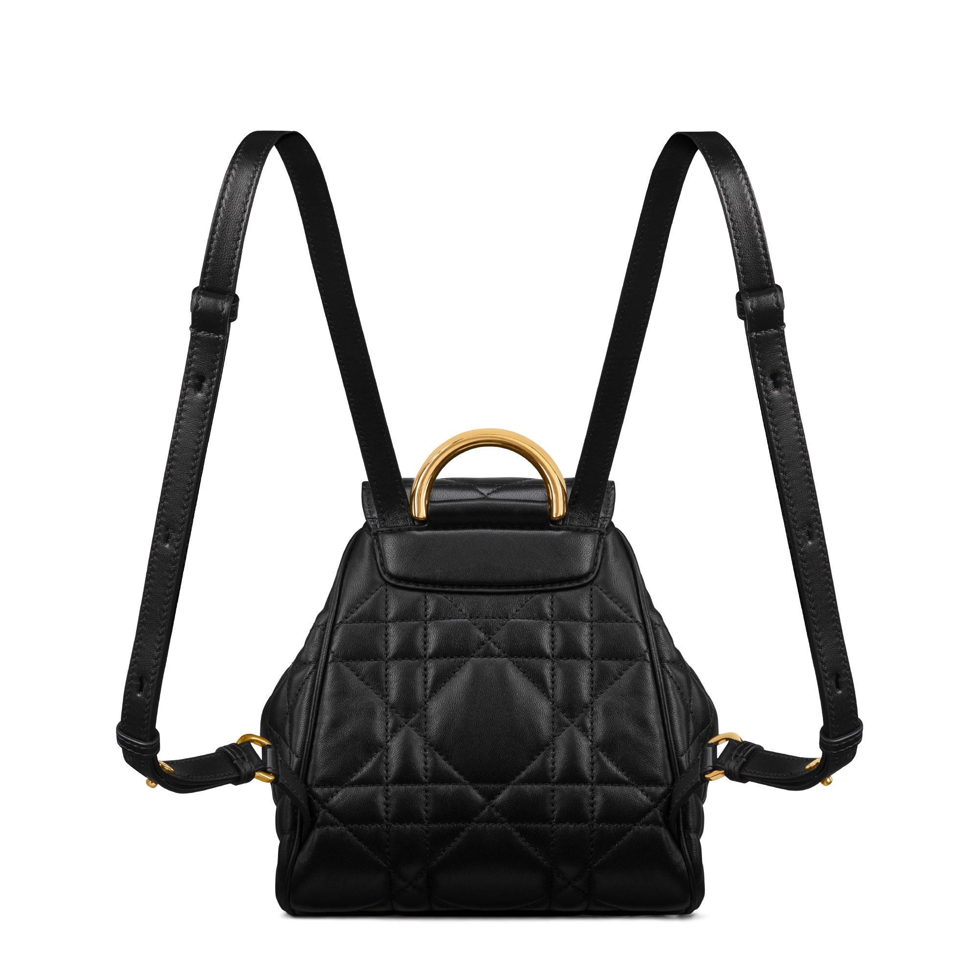 小号 Dior Caro 双肩背包 黑色羊皮革超大藤格纹 E08