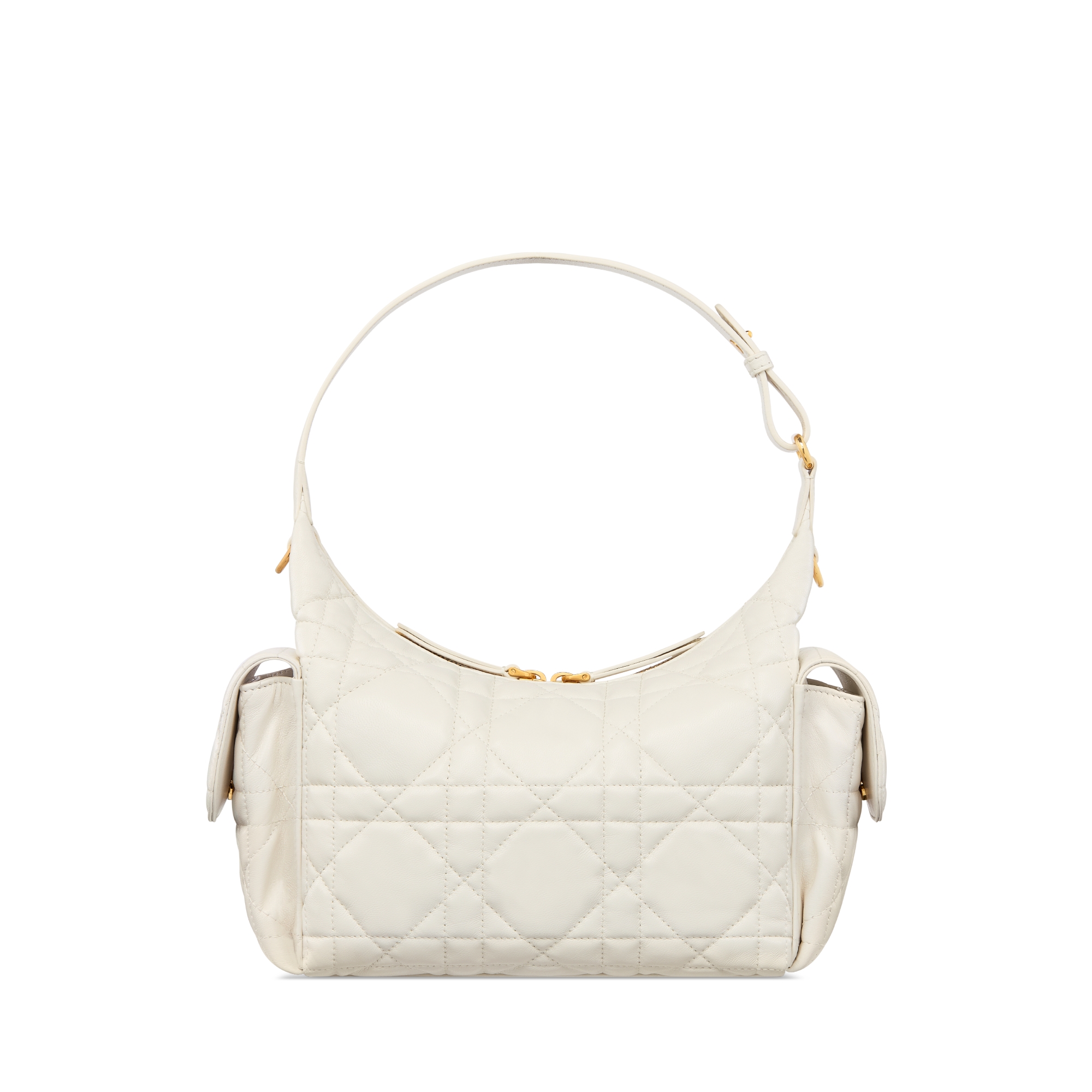 中号 D-Dream 手袋 奶白色羊皮革超大藤格纹 E08