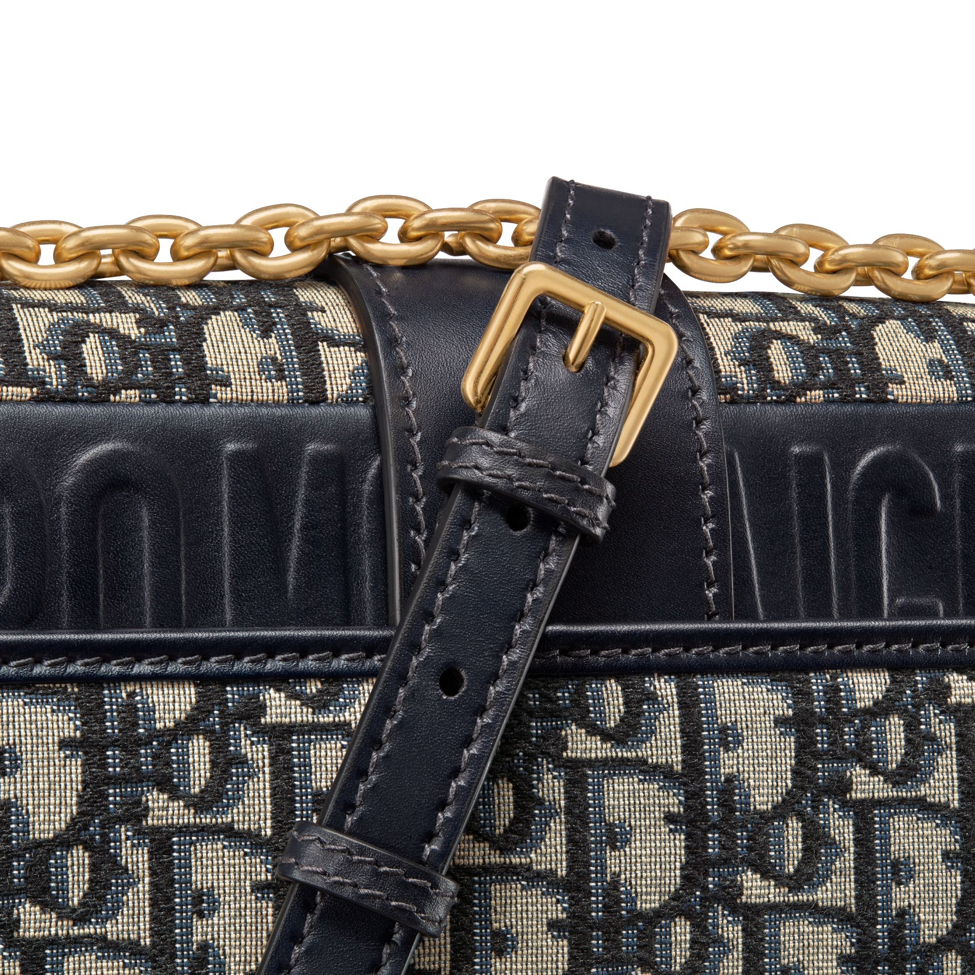 30 Montaigne 链条包 蓝色 Oblique 印花面料 E09