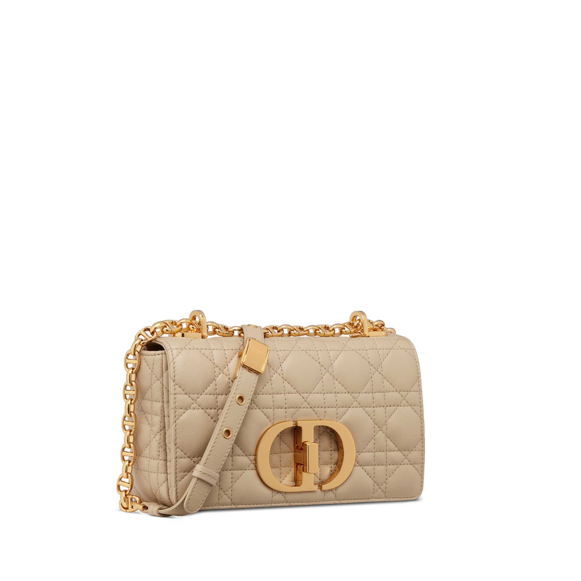 小号 Dior Caro 手袋 绳米色柔软牛皮革藤格纹 E03