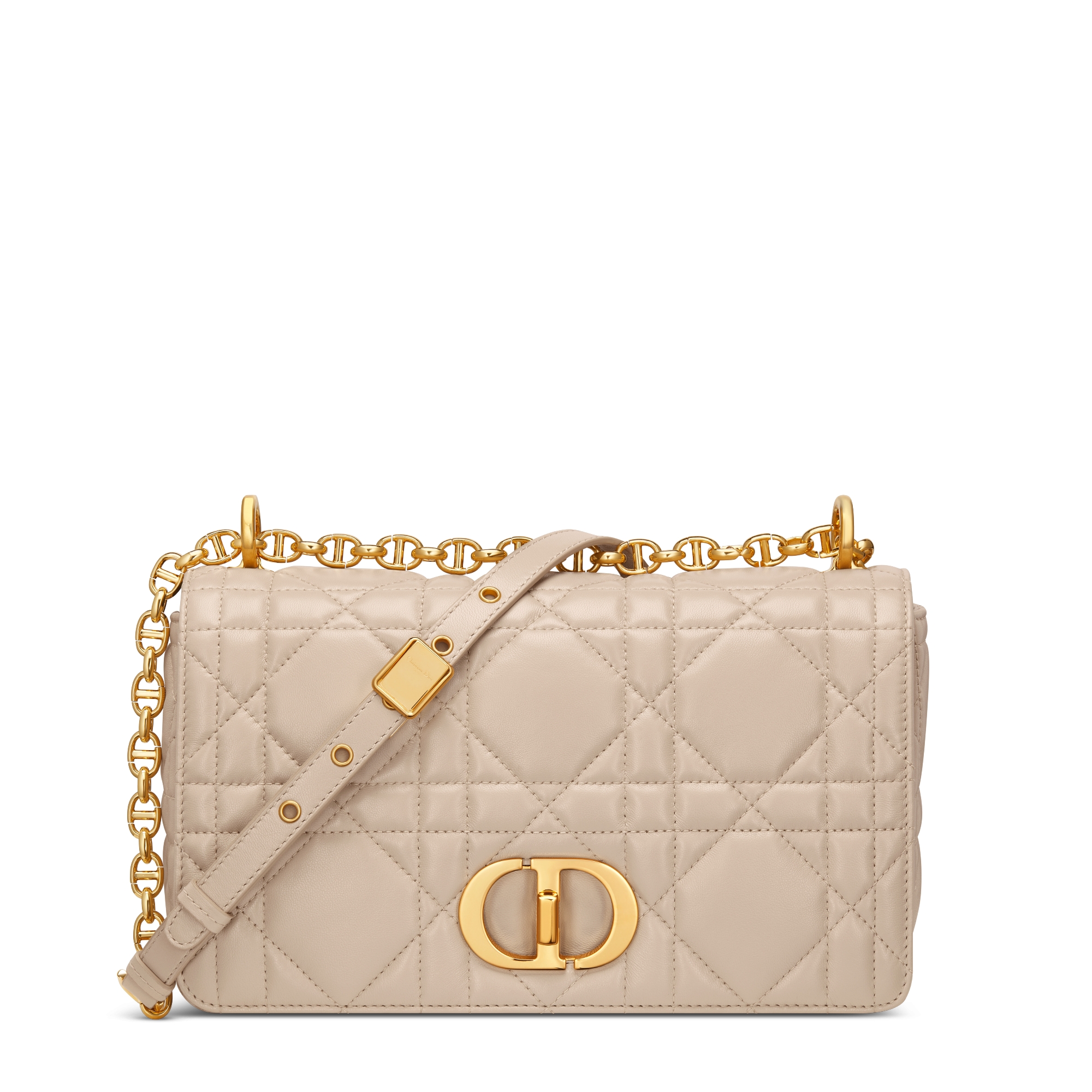 中号 Soft Dior Caro 手袋 胭脂米色羊皮革超大藤格纹 E01