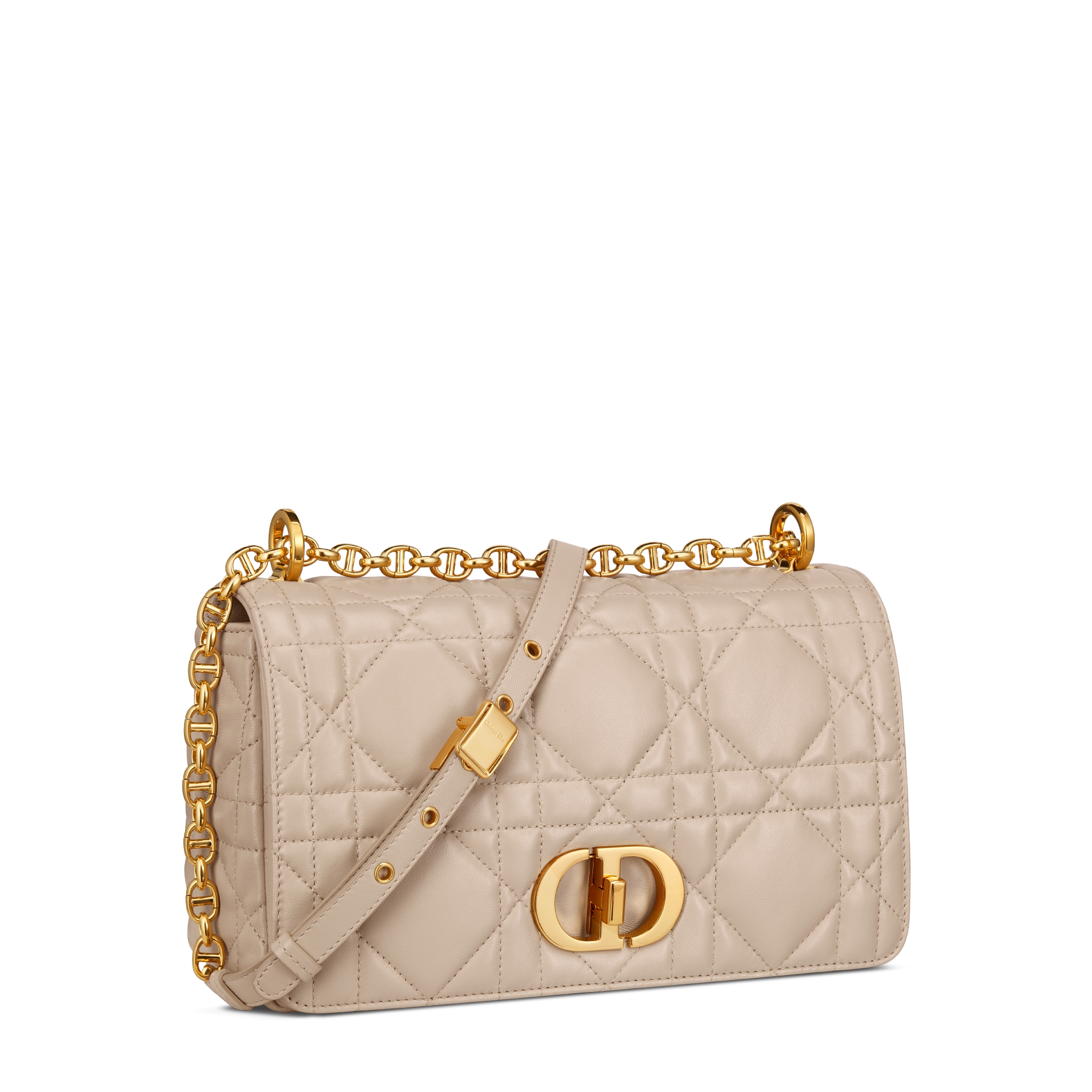 中号 Soft Dior Caro 手袋 胭脂米色羊皮革超大藤格纹 E03