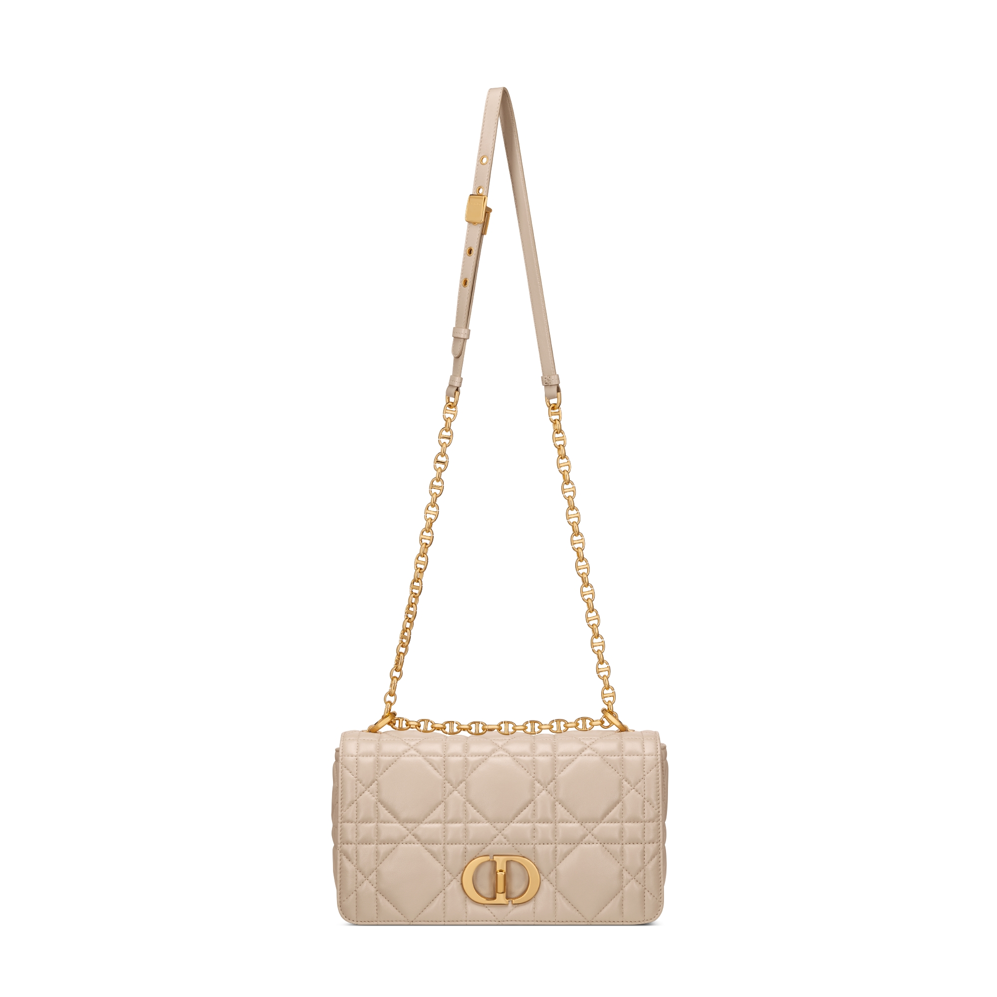 中号 Soft Dior Caro 手袋 胭脂米色羊皮革超大藤格纹 E07
