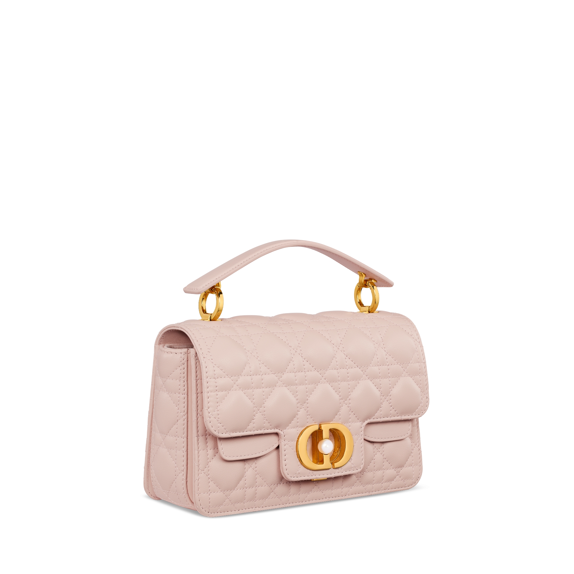 小号 Dior Jolie Top Handle 手袋 胭脂粉色牛皮革藤格纹 E03