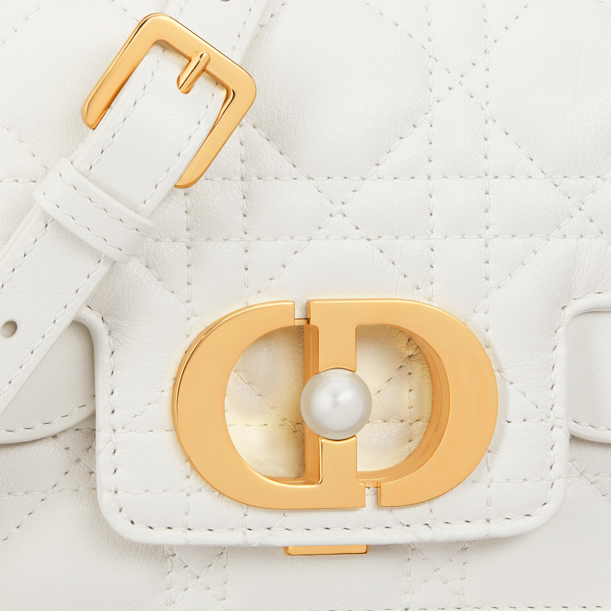 迷你 Dior Jolie Top Handle 手袋 奶白色牛皮革藤格纹 E09