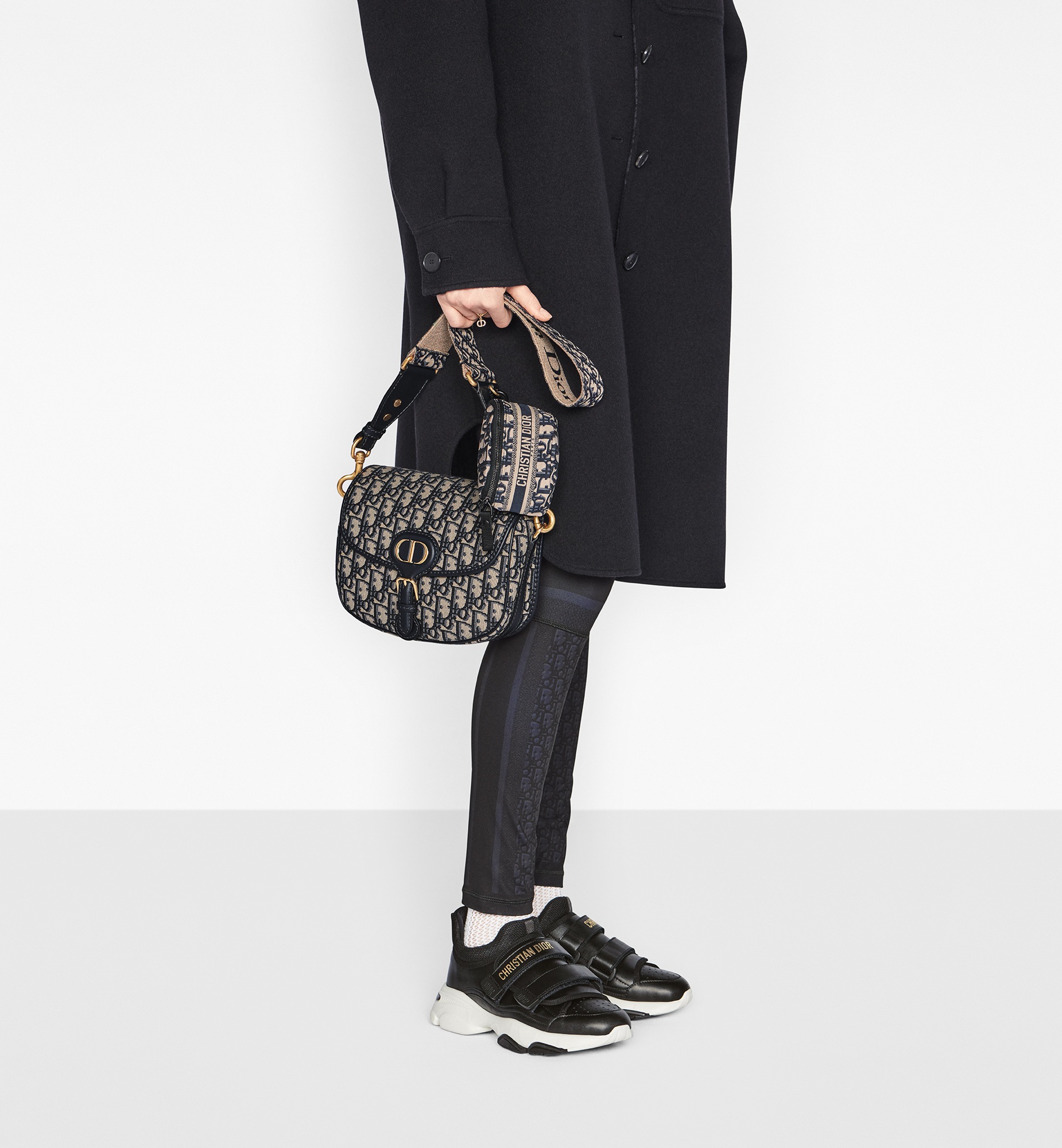 中号 Dior Bobby 手袋 蓝色 Oblique 印花面料 E13