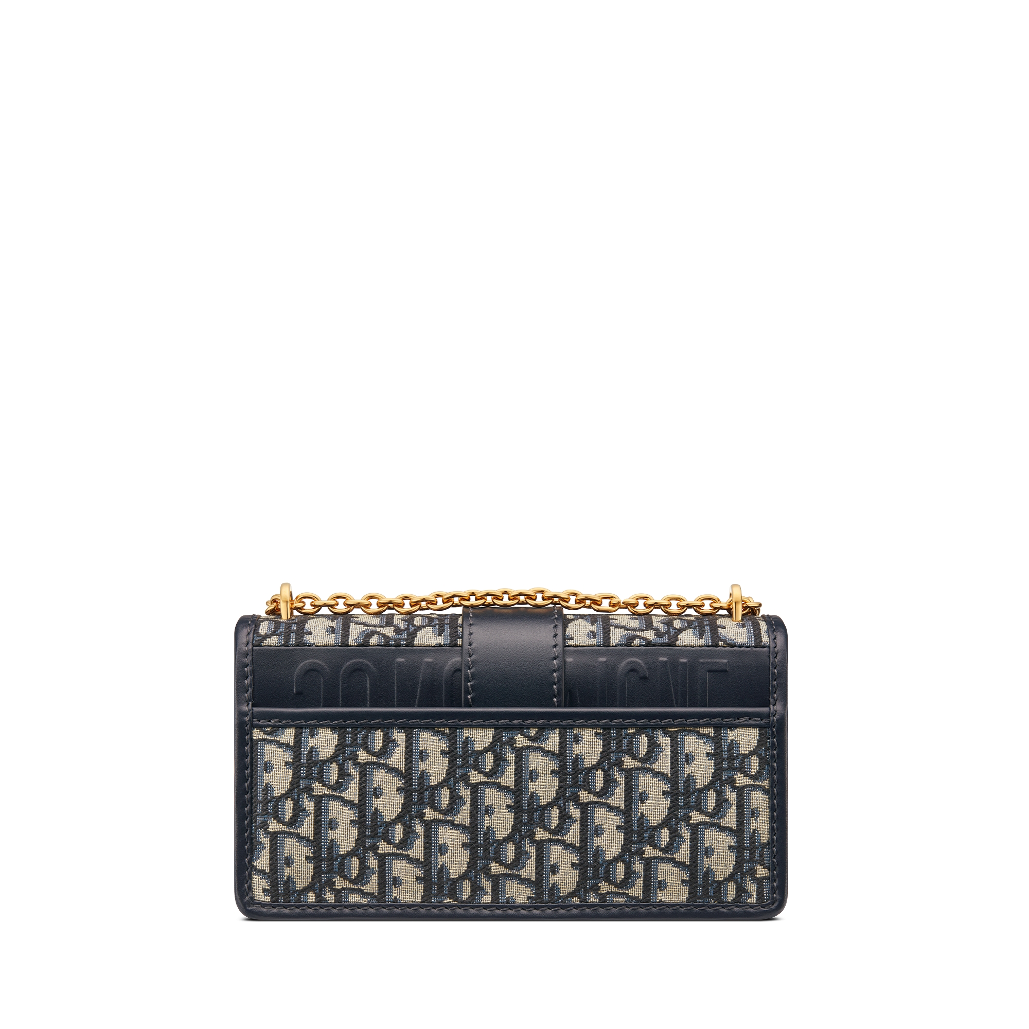 30 Montaigne East-West 链条手袋 蓝色 Oblique 印花面料 E08