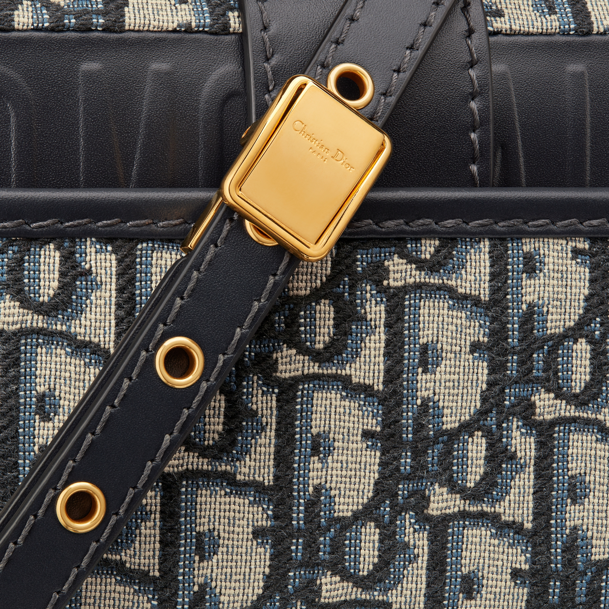 30 Montaigne East-West 链条手袋 蓝色 Oblique 印花面料 E09