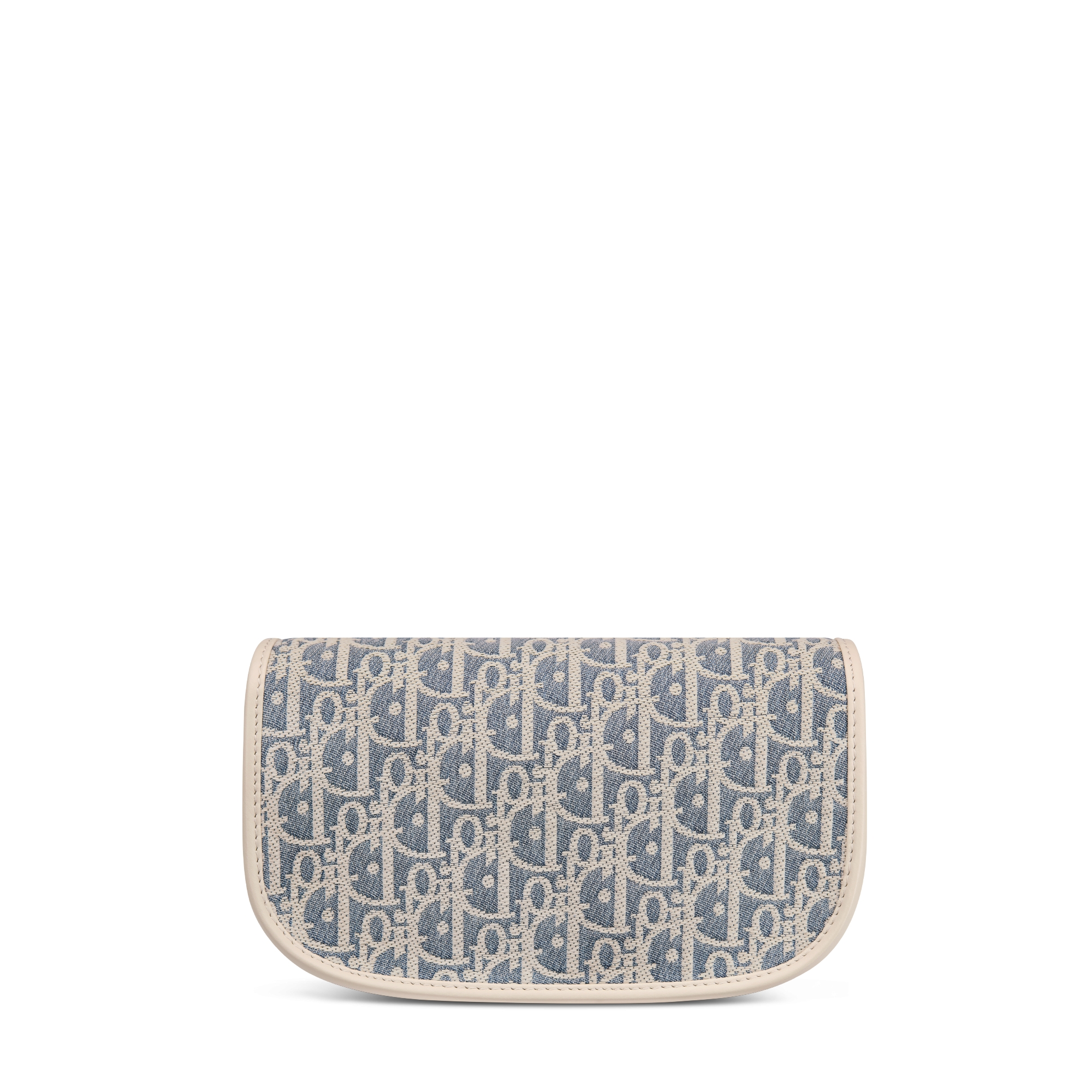 Dior Bobby East-West 手袋 蓝色酒椰草效果格纹布 Oblique 印花和浅饼干色光滑牛皮革 E08