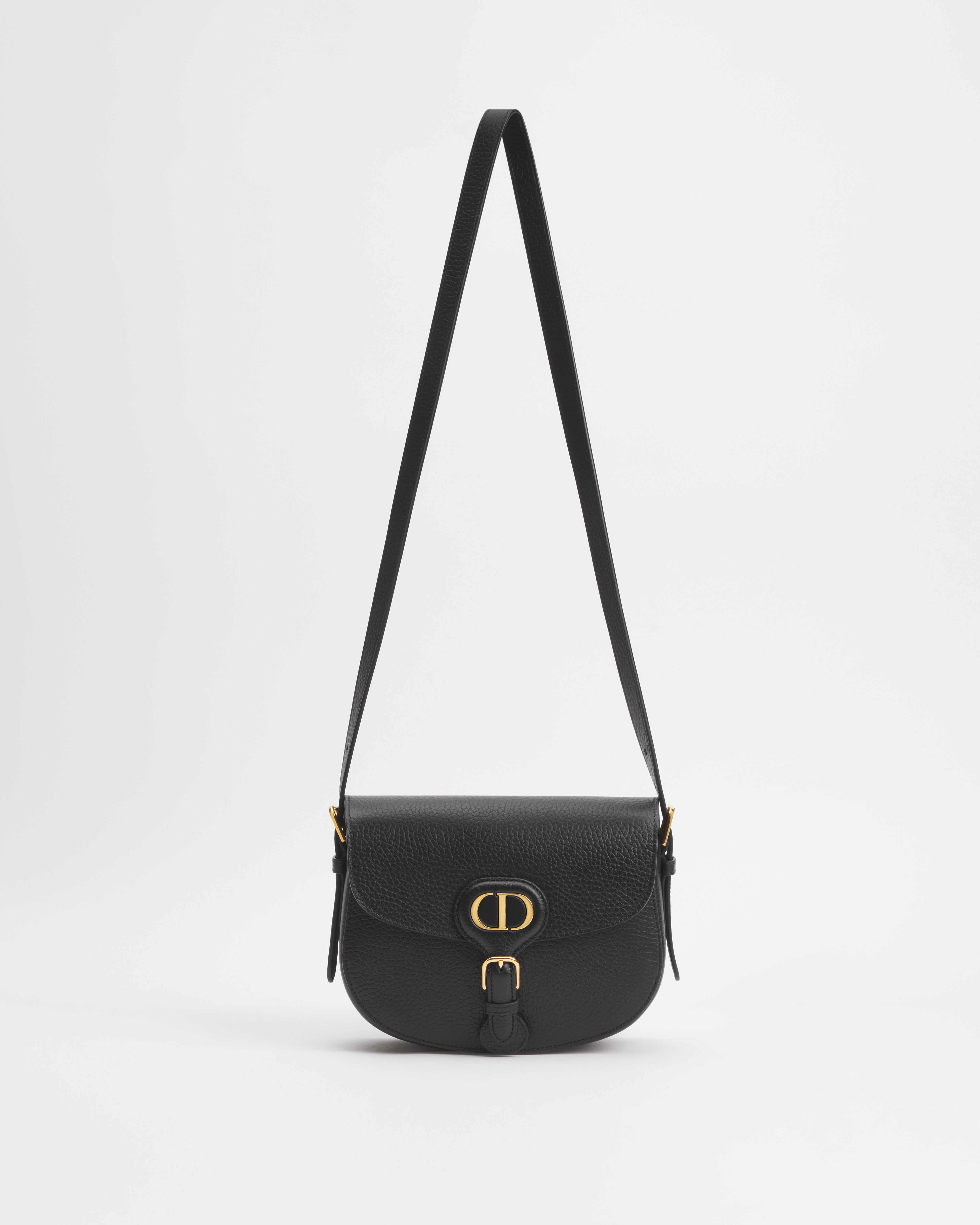 中号 Dior Bobby 手袋 黑色粒面牛皮革 E07