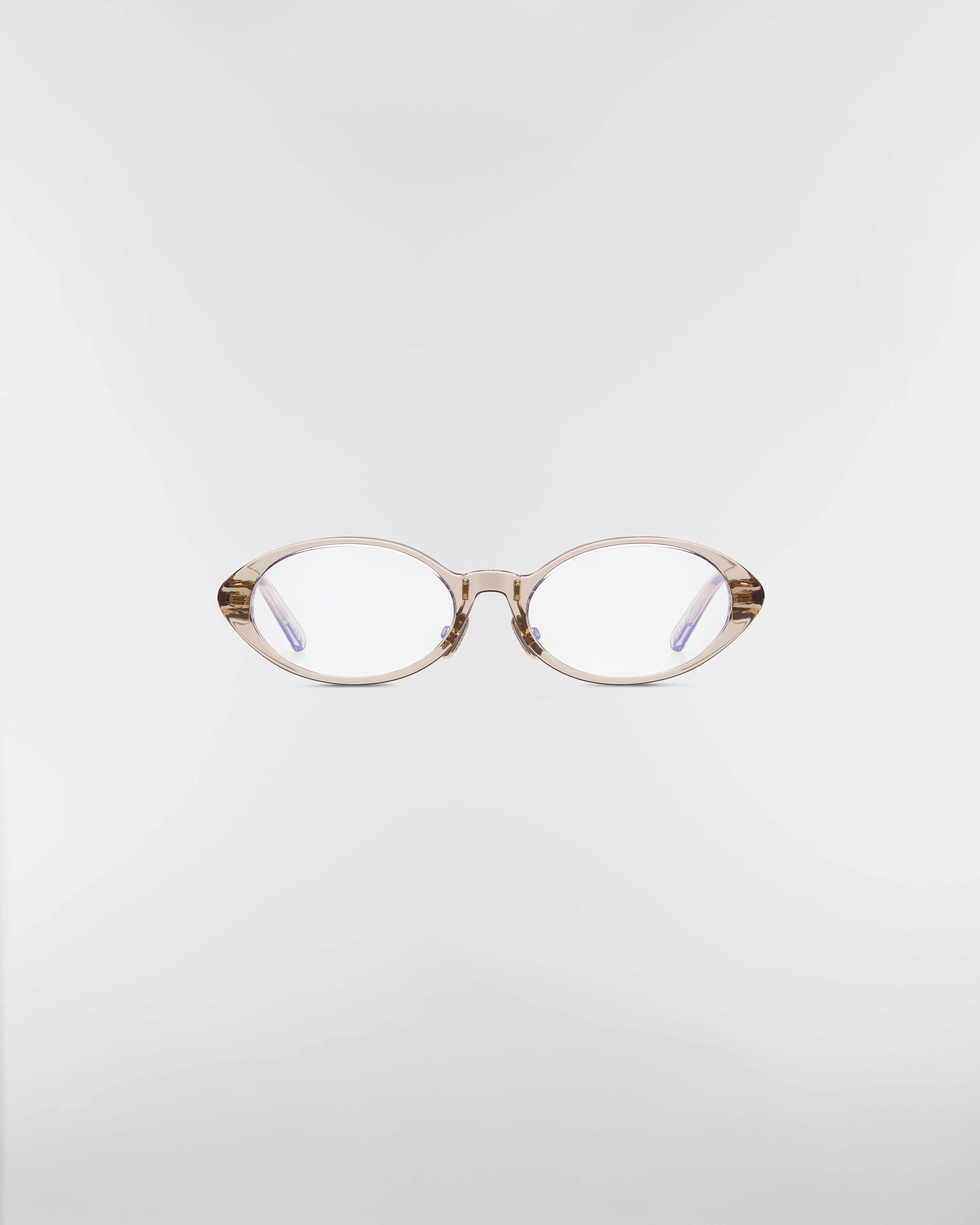 MiniCD R8F 眼镜 橄榄色半透明椭圆形镜框搭配防蓝光镜片 E01