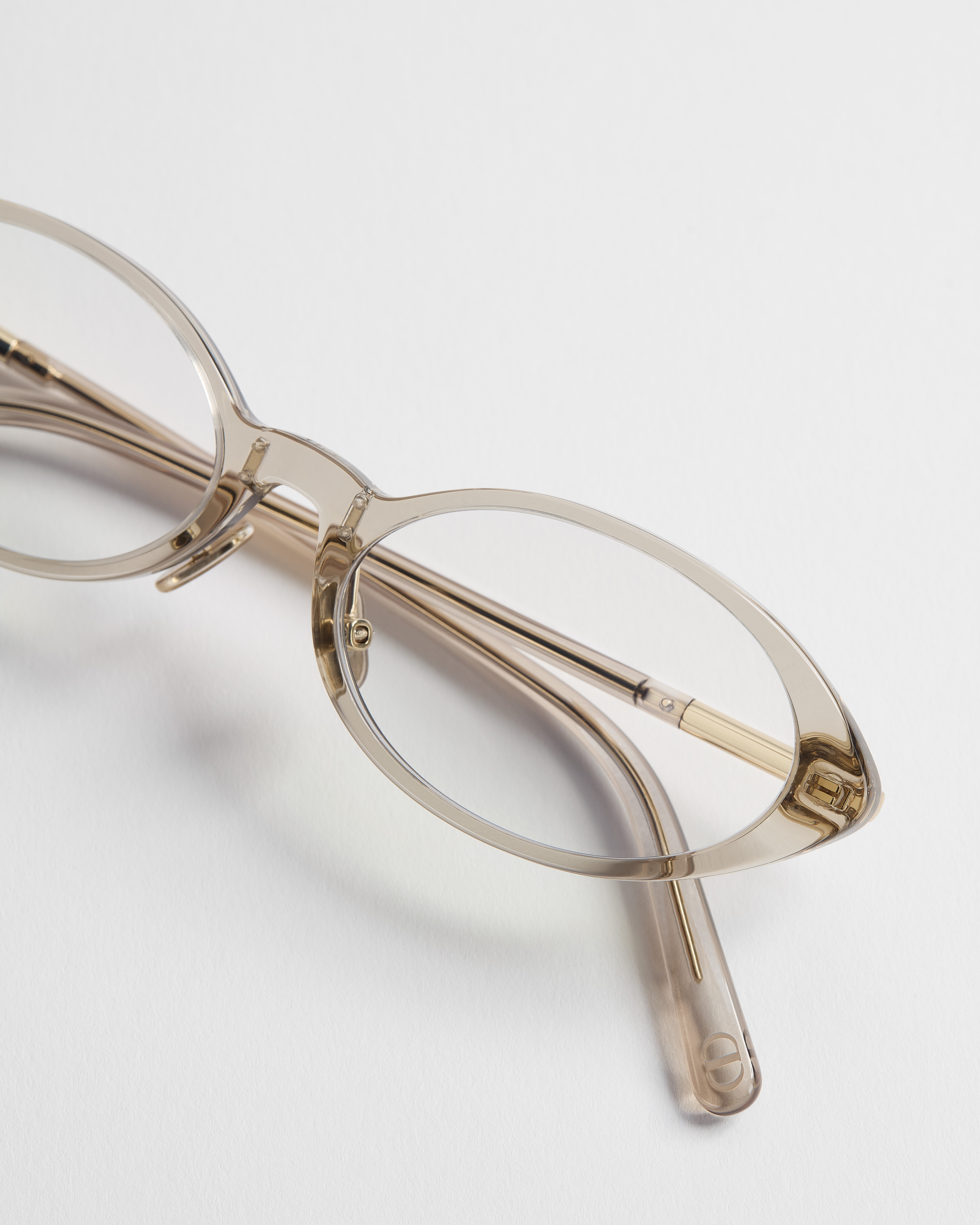 MiniCD R8F 眼镜 橄榄色半透明椭圆形镜框搭配防蓝光镜片 E06