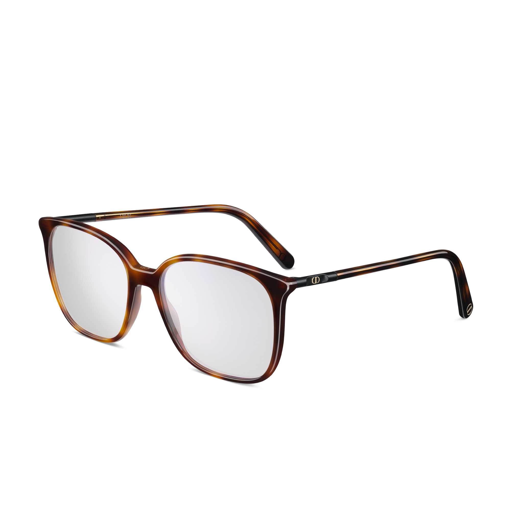 MiniCD S1I 太阳眼镜 棕色玳瑁效果正方形镜框防蓝光镜片 E03