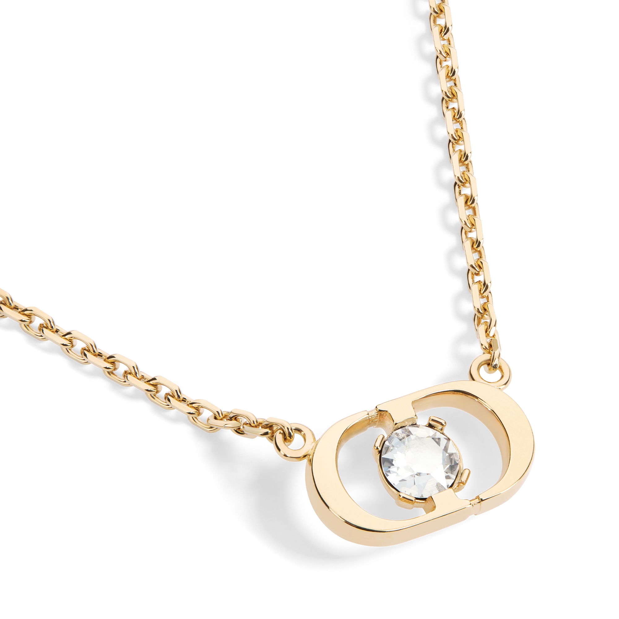 Petit CD Jolie 项链 金色饰面金属和银色调晶体装饰 E09