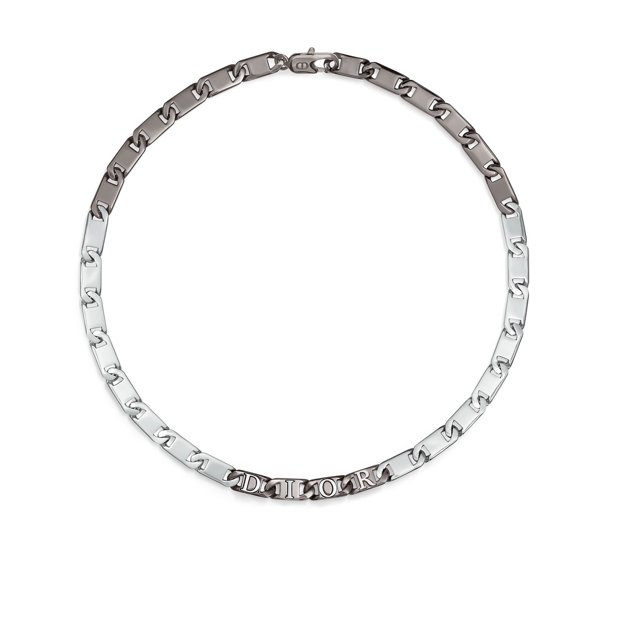 Dior Contrast 链环项链 金属覆层和银色饰面铜合金 E01