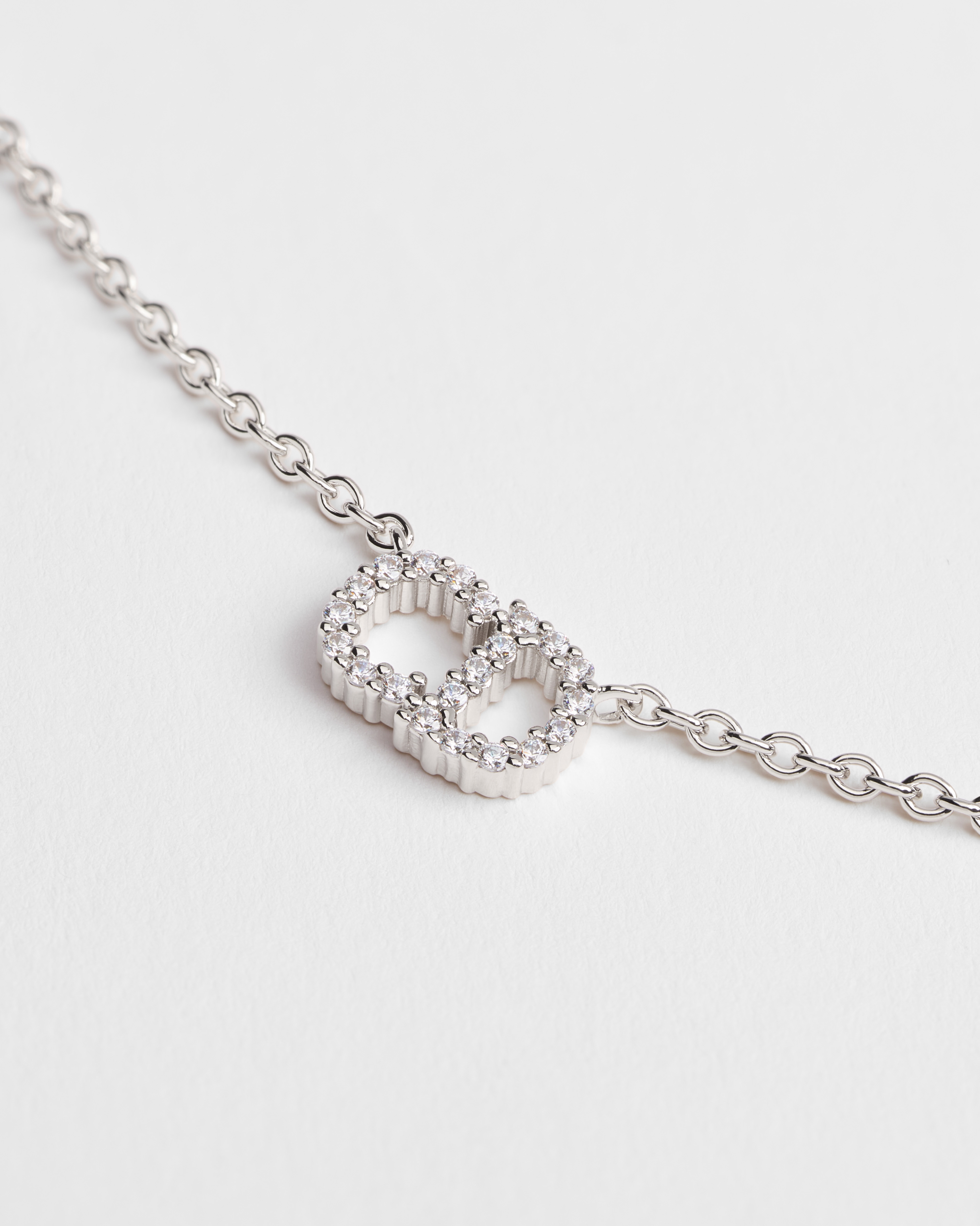 Clair D Lune 项链 银色饰面金属和闪亮晶体装饰 E09