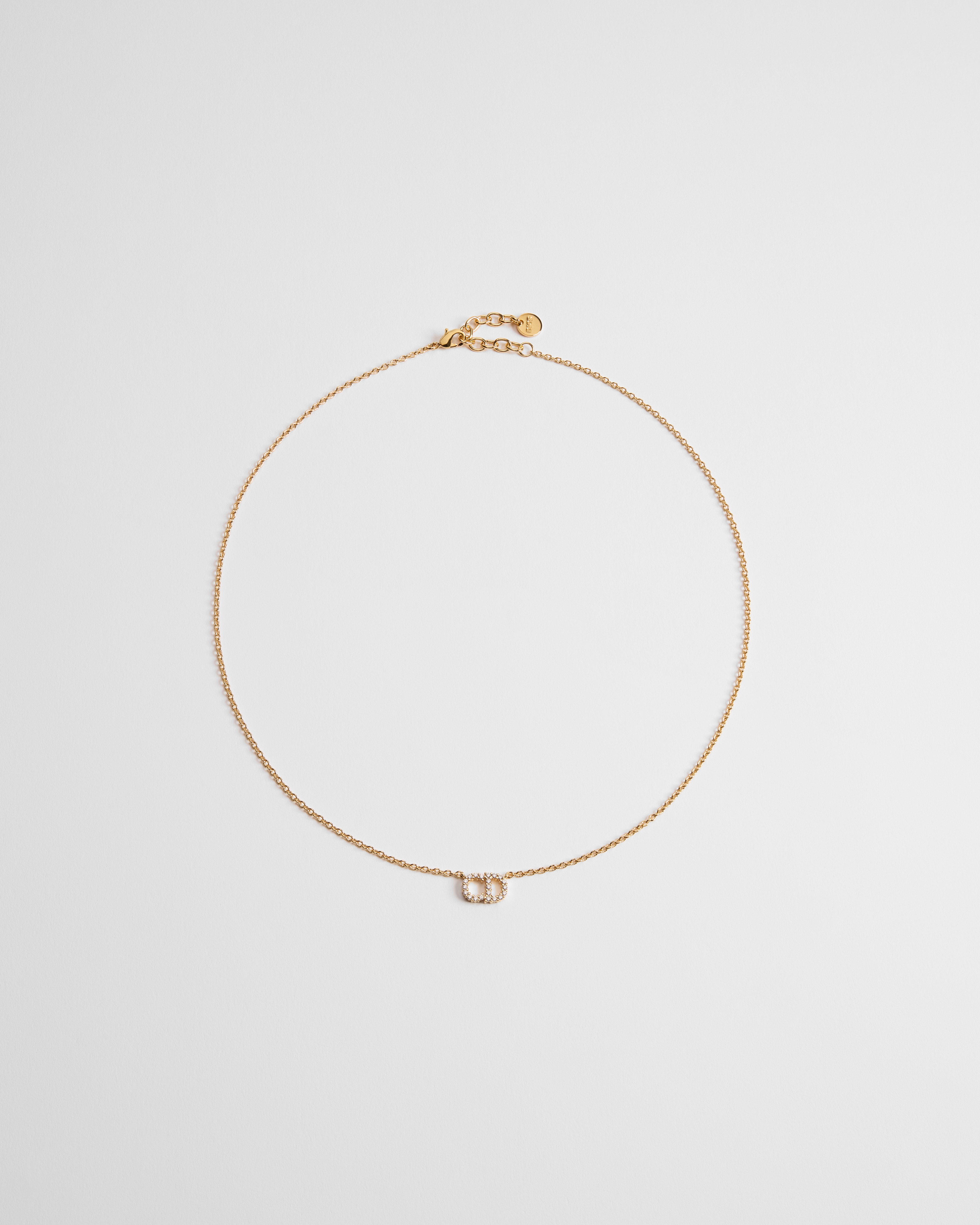 Clair D Lune 项链 金色饰面金属和闪亮晶体装饰 E01