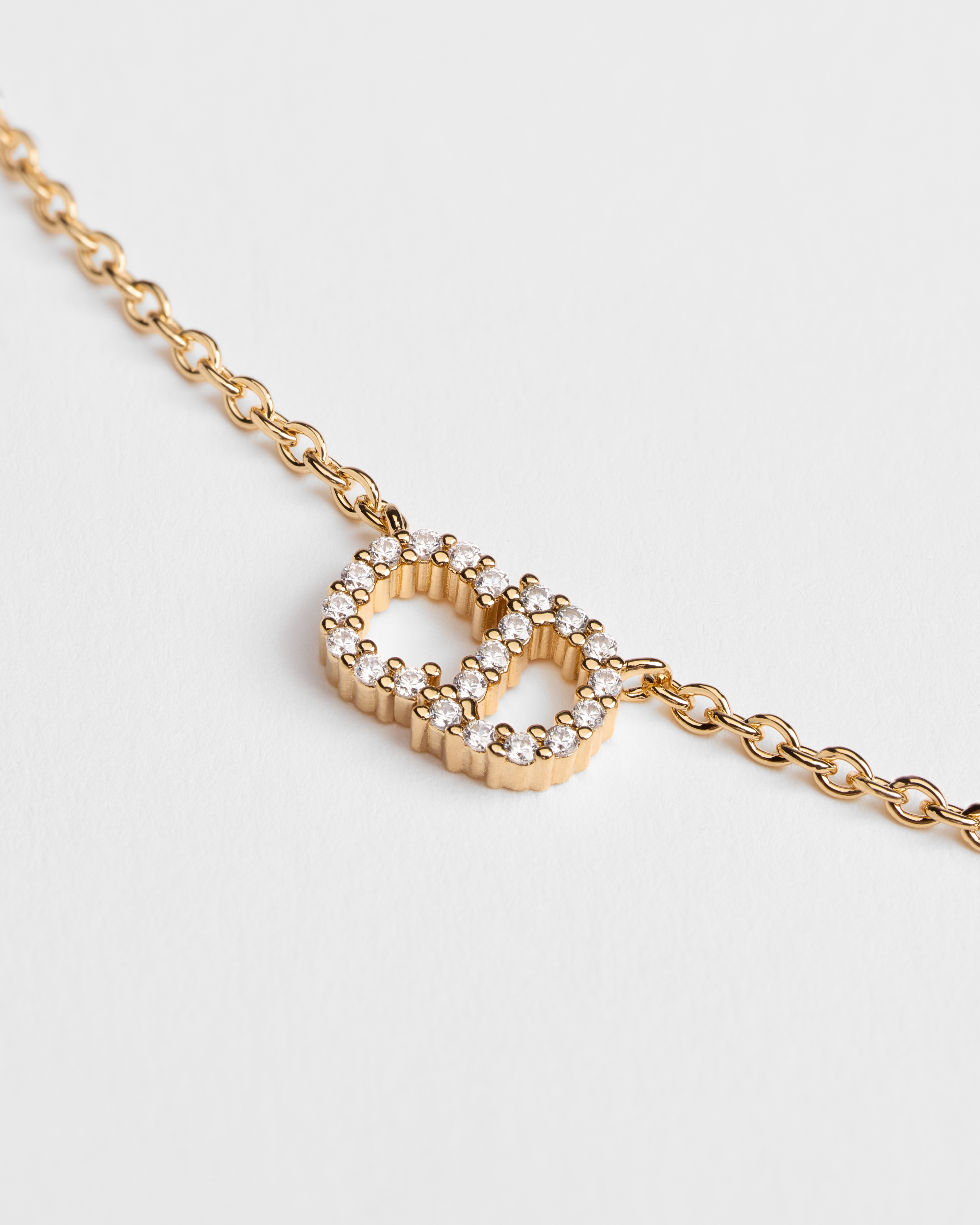 Clair D Lune 项链 金色饰面金属和闪亮晶体装饰 E09