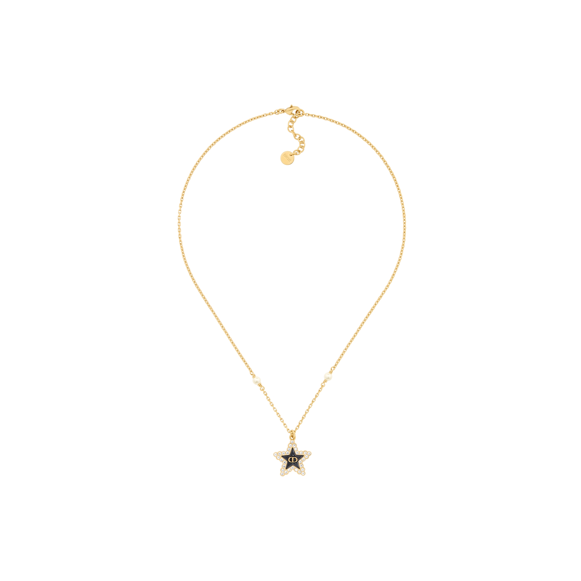  金色饰面金属、白色树脂珠饰、银色调晶体和深海蓝色玻璃装饰