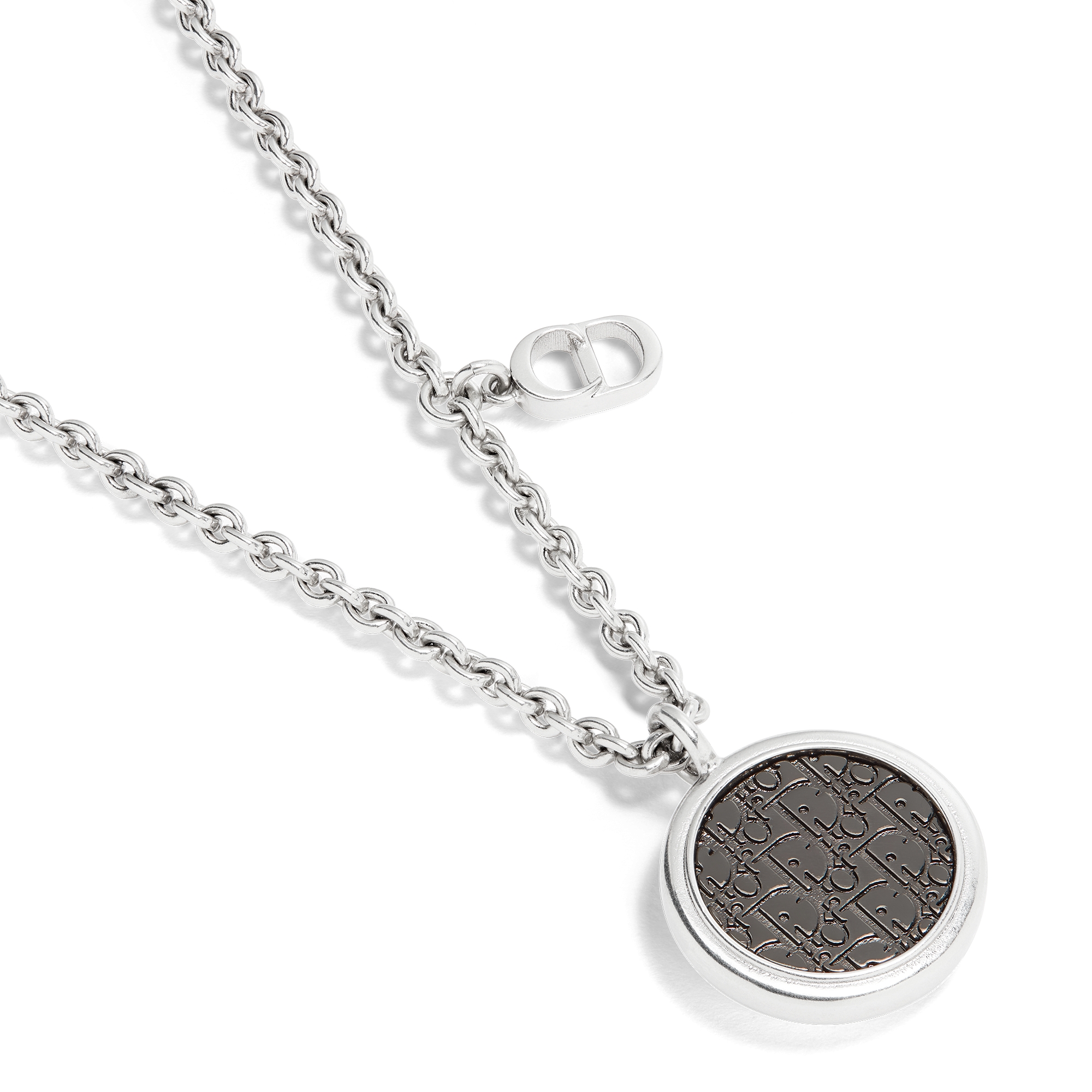 Dior Oblique 吊坠项链 银色饰面和金属覆层铜合金 E09