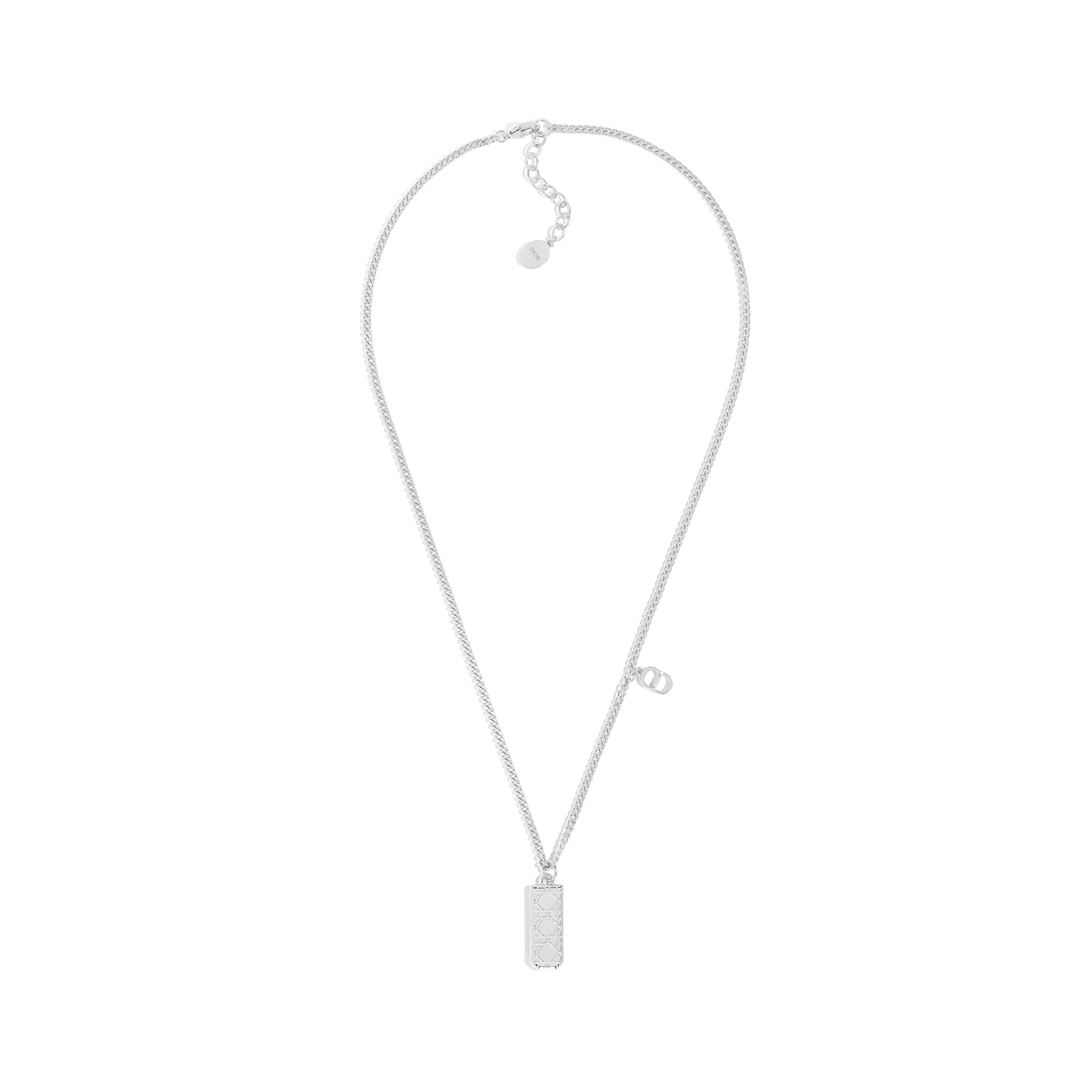 吊坠项链 银质金属饰牌藤格纹图案 E01