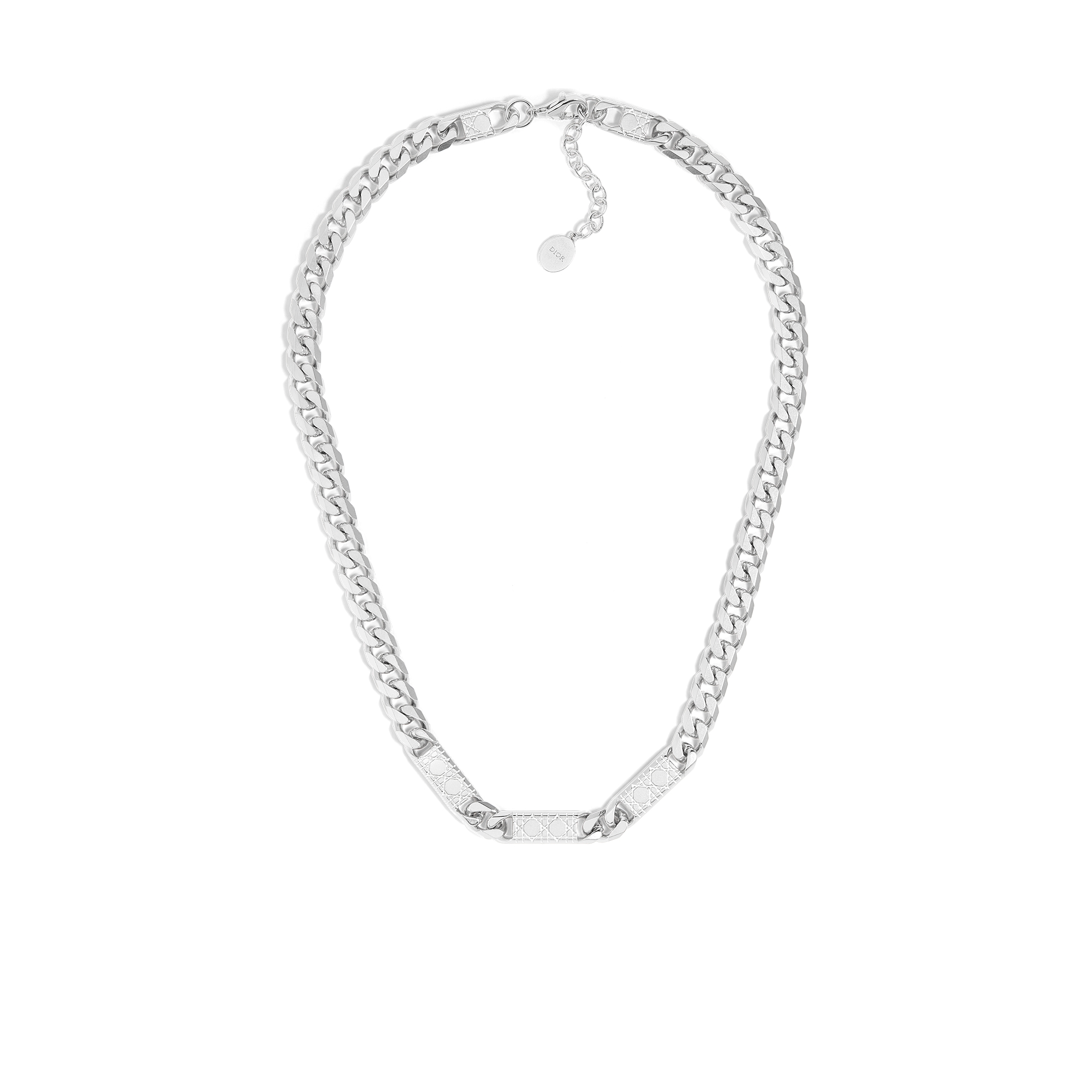 链环项链 银质藤格纹图案 E01