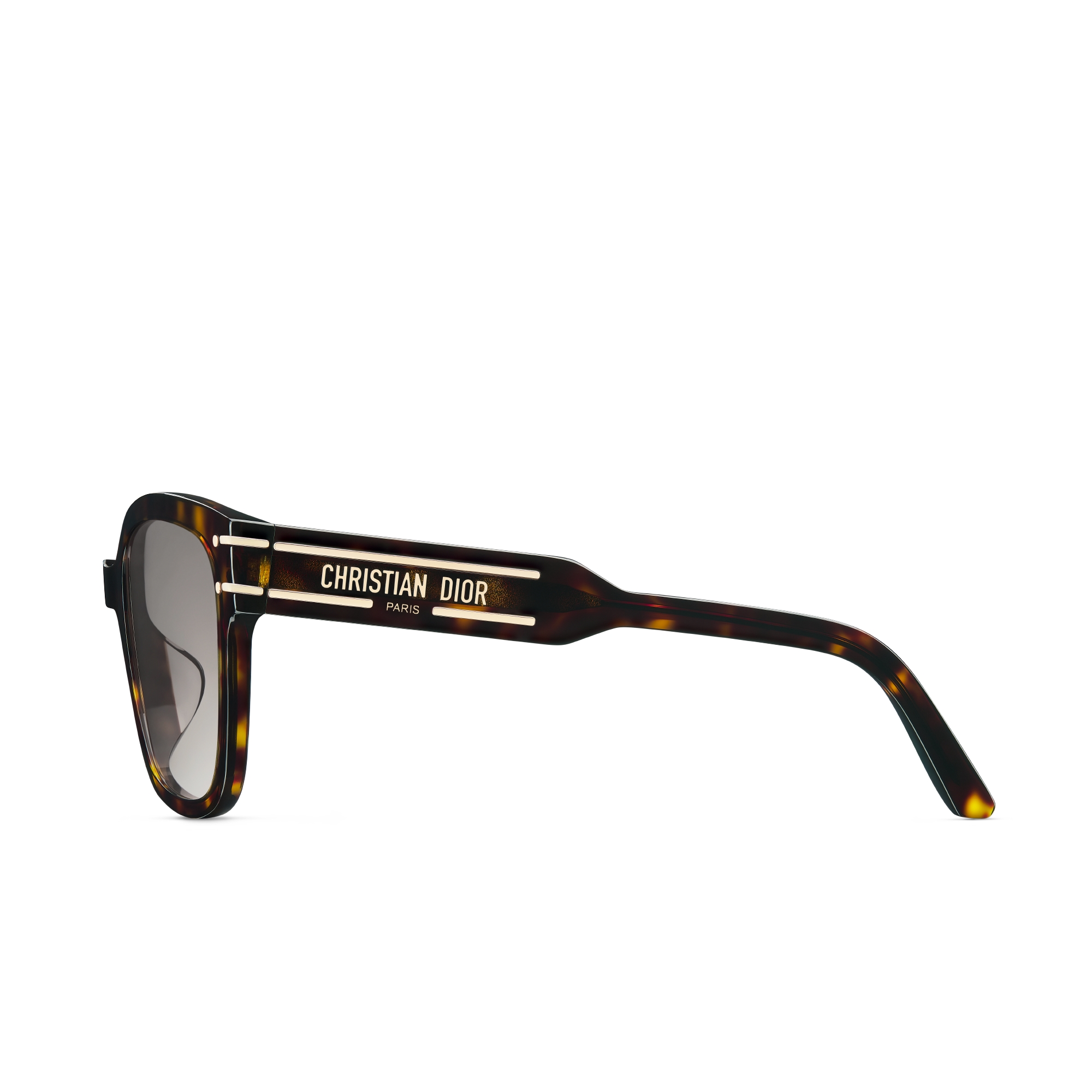 DiorSignature S7F 太阳眼镜 深棕色玳瑁效果正方形镜框 E02