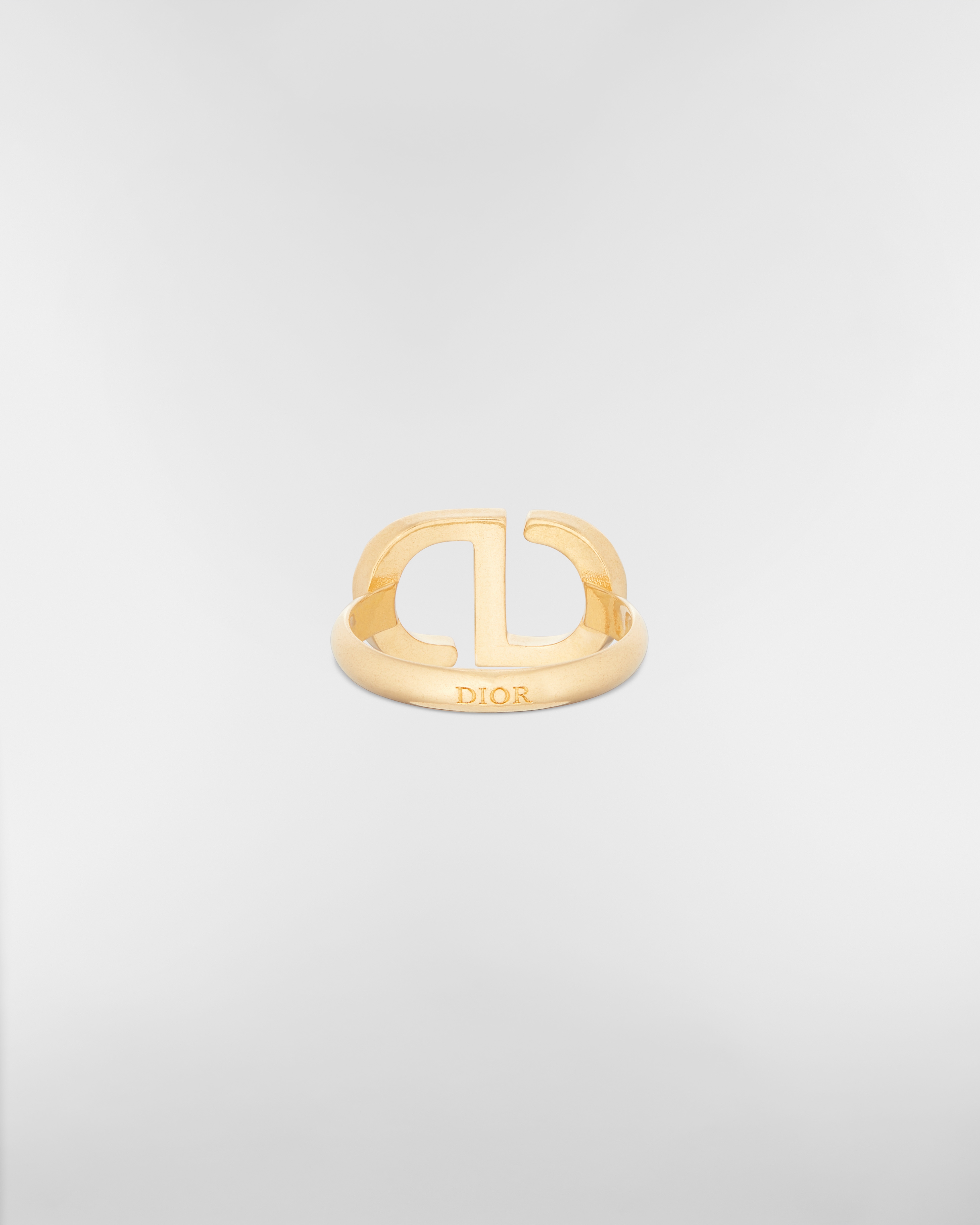 Petit CD 戒指 金色饰面金属银色调仿水晶装饰 E08