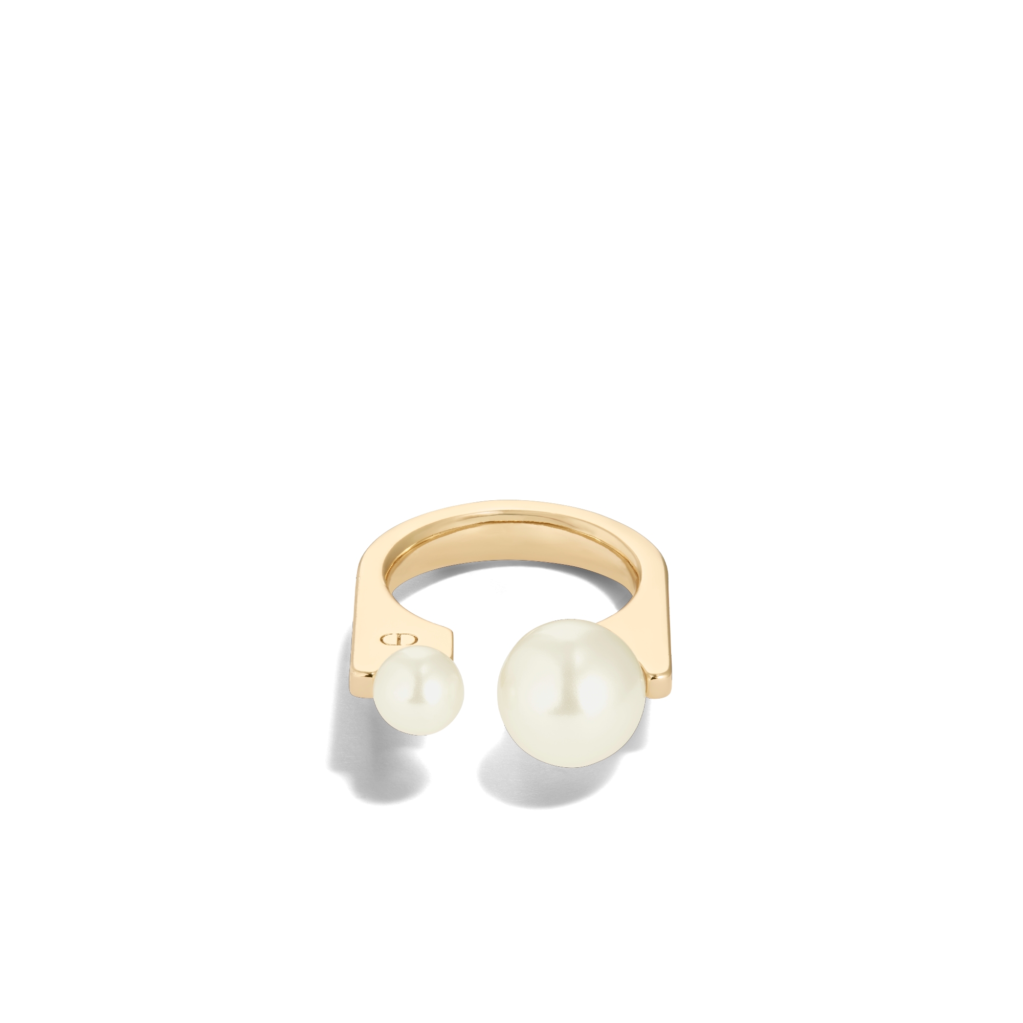 Dior Tribales New Look 戒指 金色饰面金属和白色树脂珠饰 E01