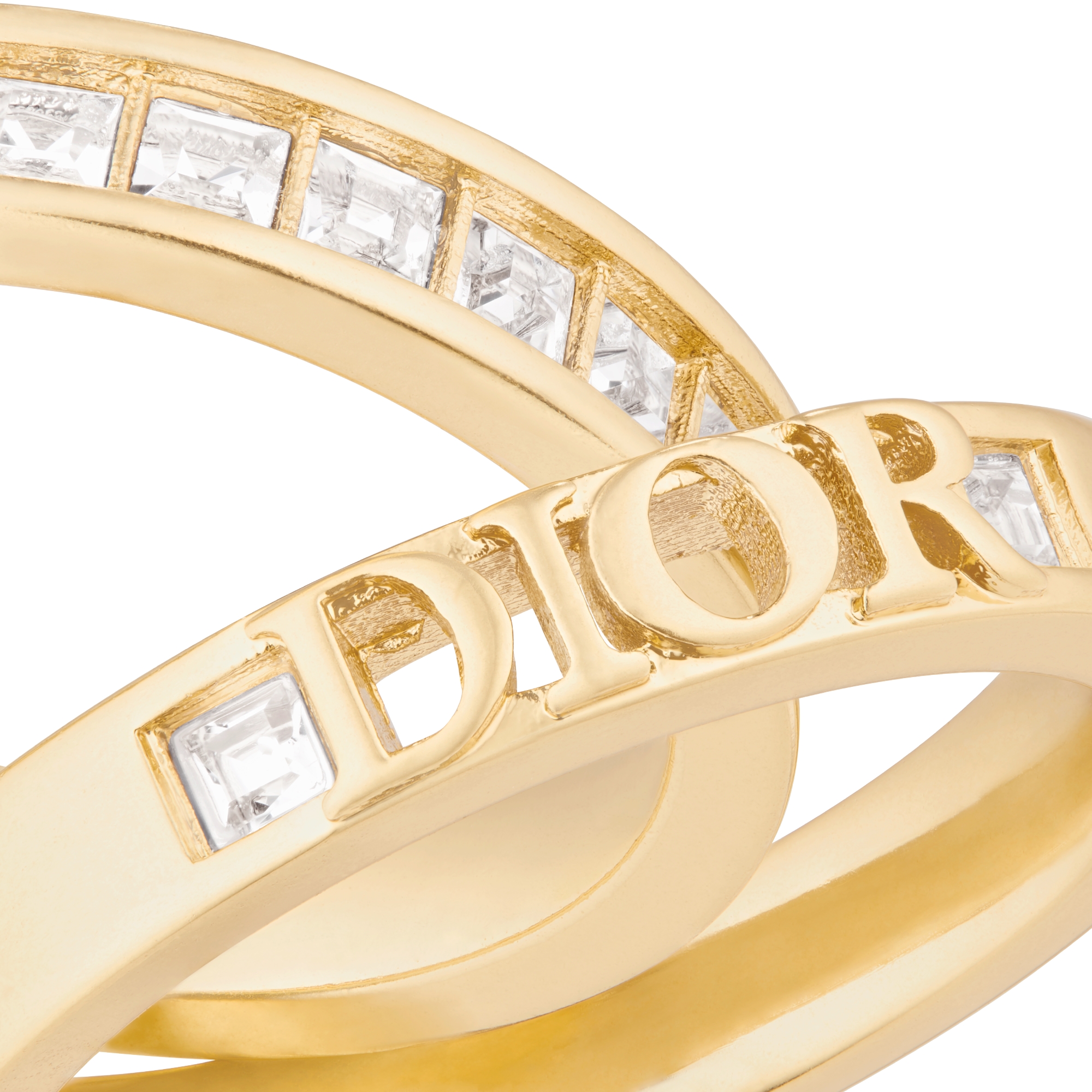 Dio(r)evolution 戒指套装 复古金色饰面金属和银色调晶体 E09