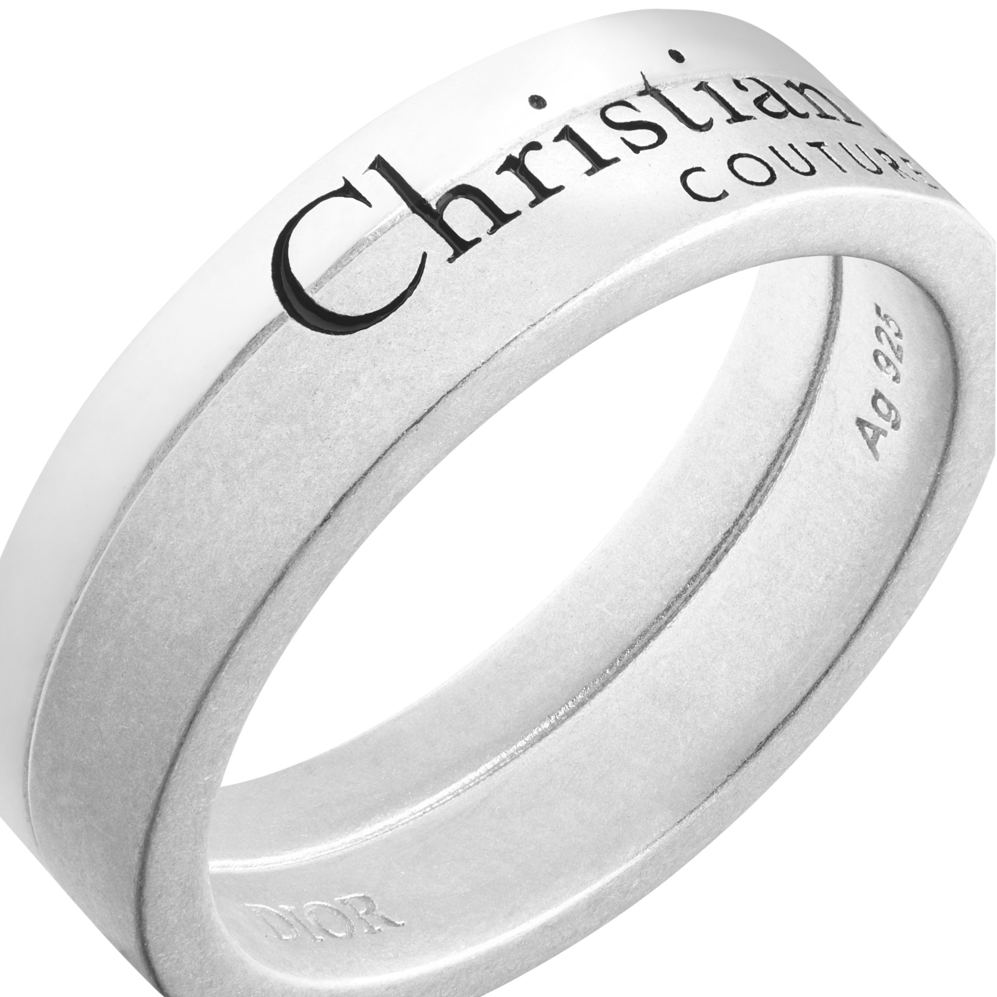 Christian Dior Couture Cut 系列戒指 银质和黑色人工树脂 E09