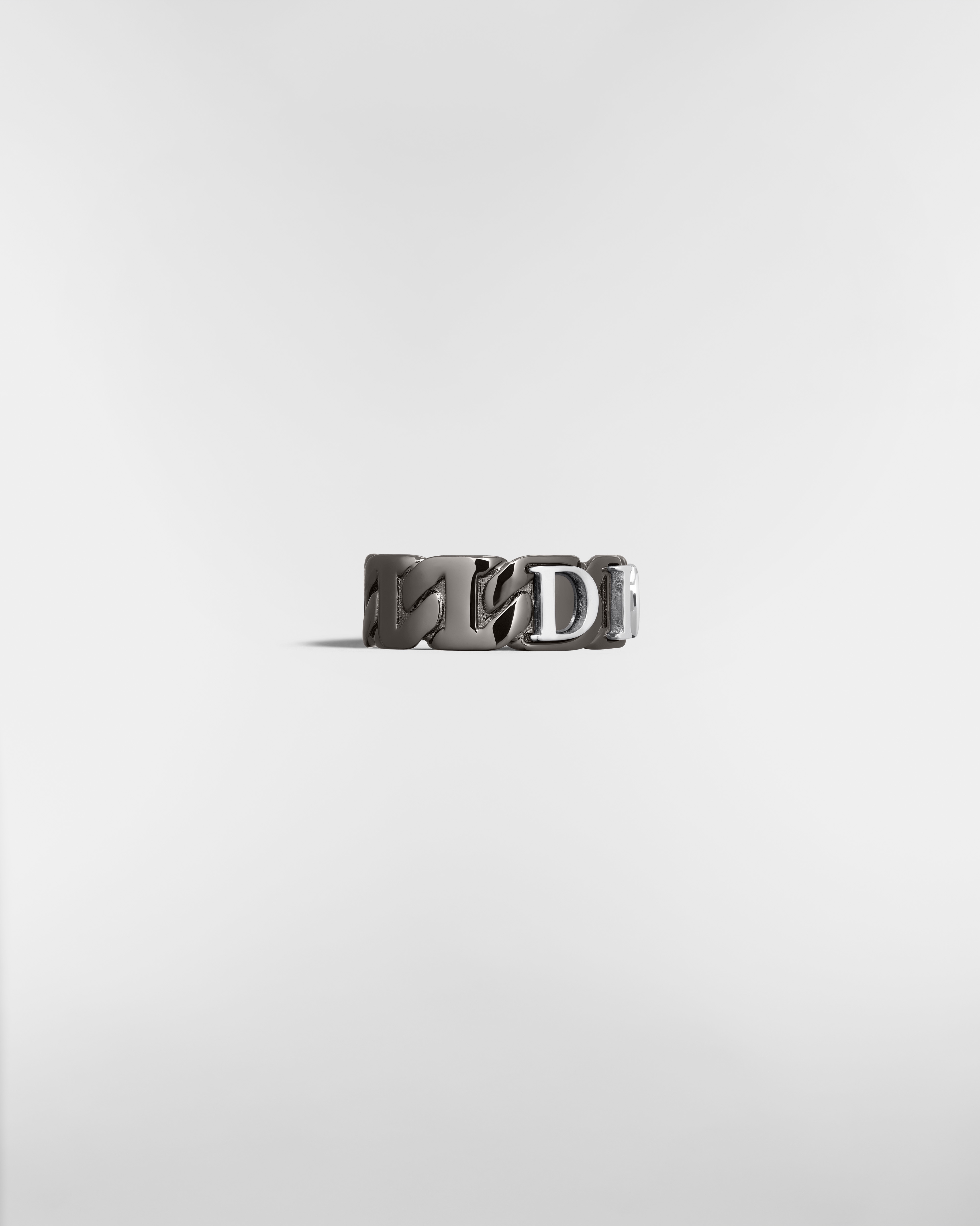 Dior Contrast 链环戒指 金属覆层银质和银 E02